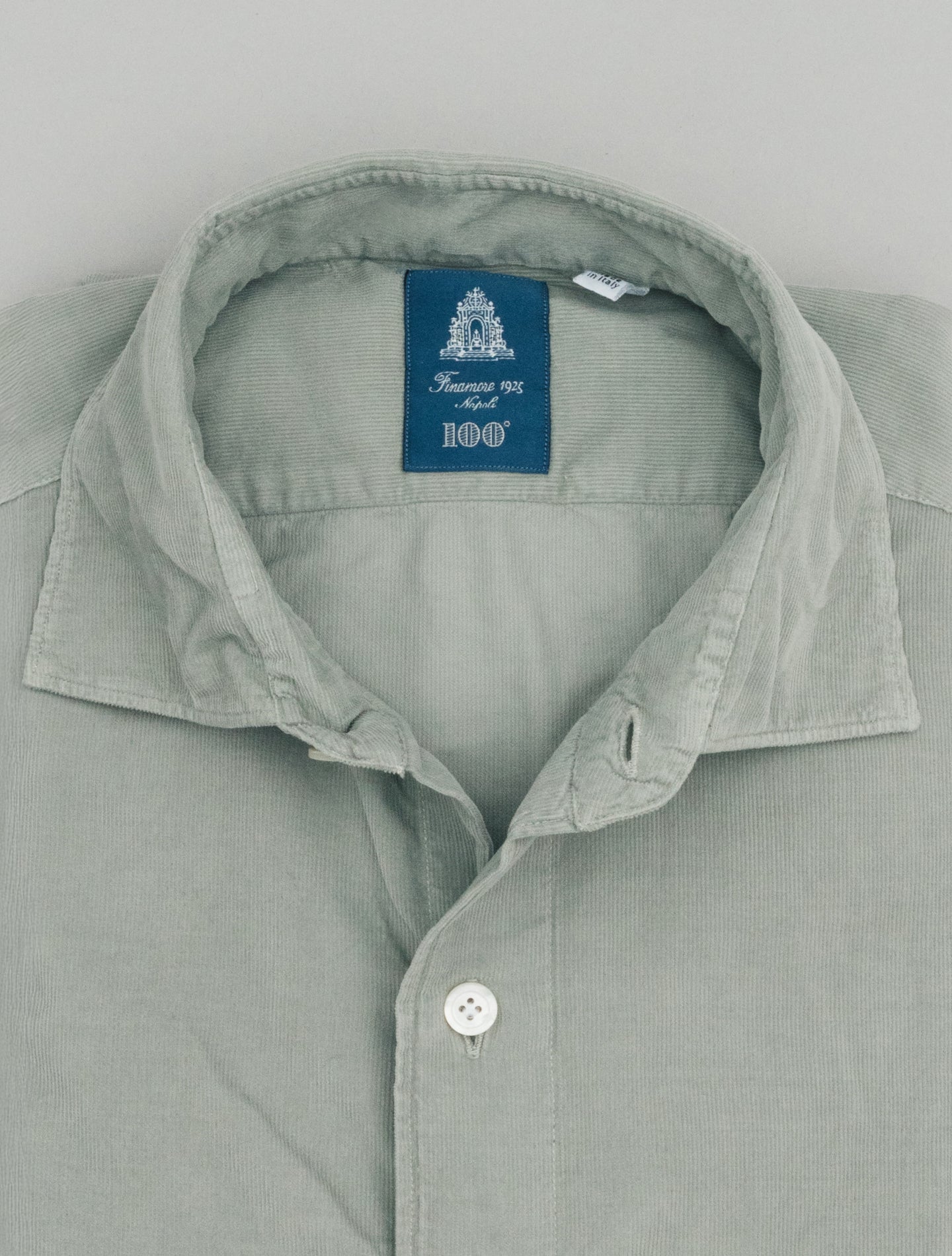 Gaeta Luigi Baby Corduroy Shirt Grey Finamore Shirts 38