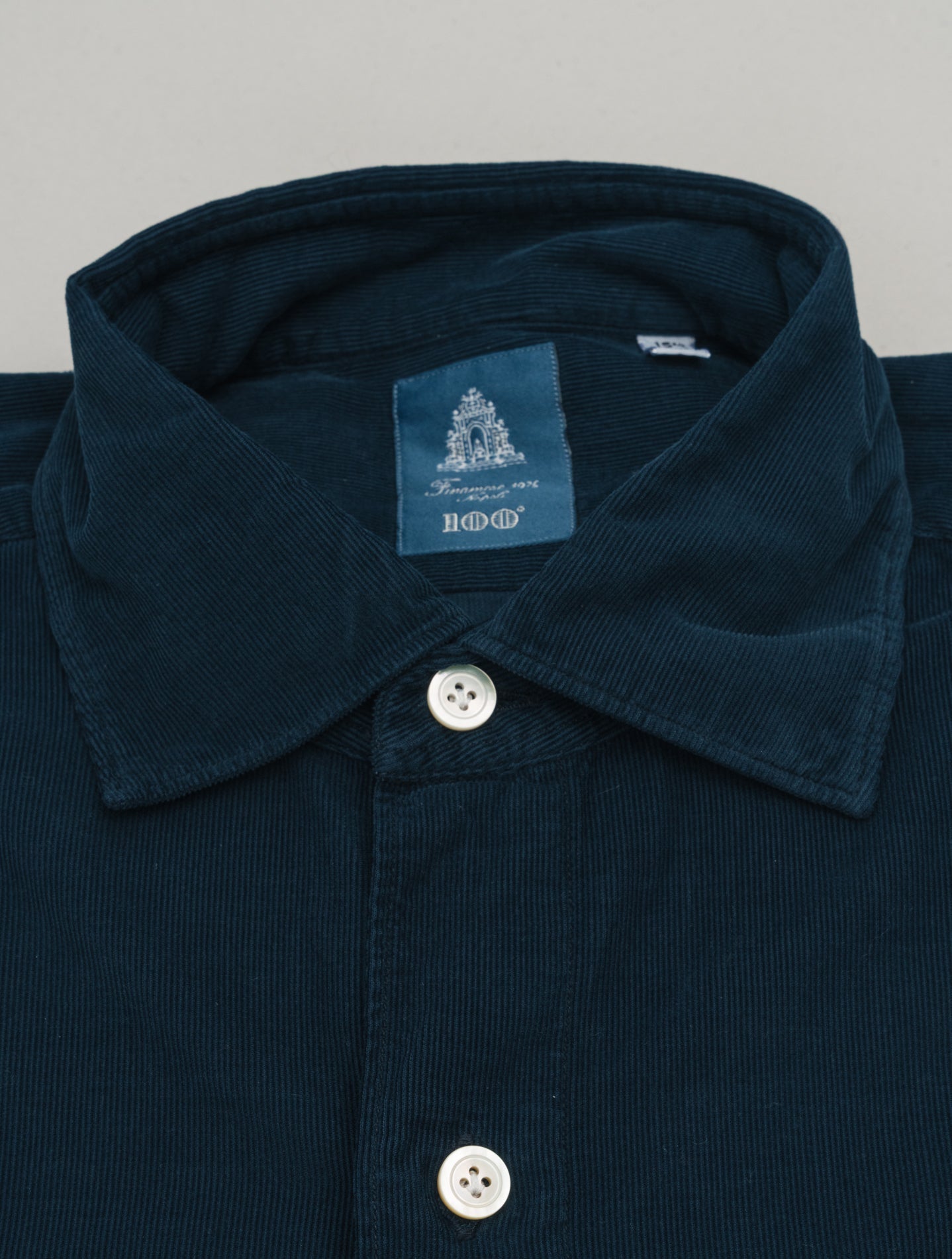 Gaeta Luigi Baby Corduroy Shirt Navy Finamore Shirts 38