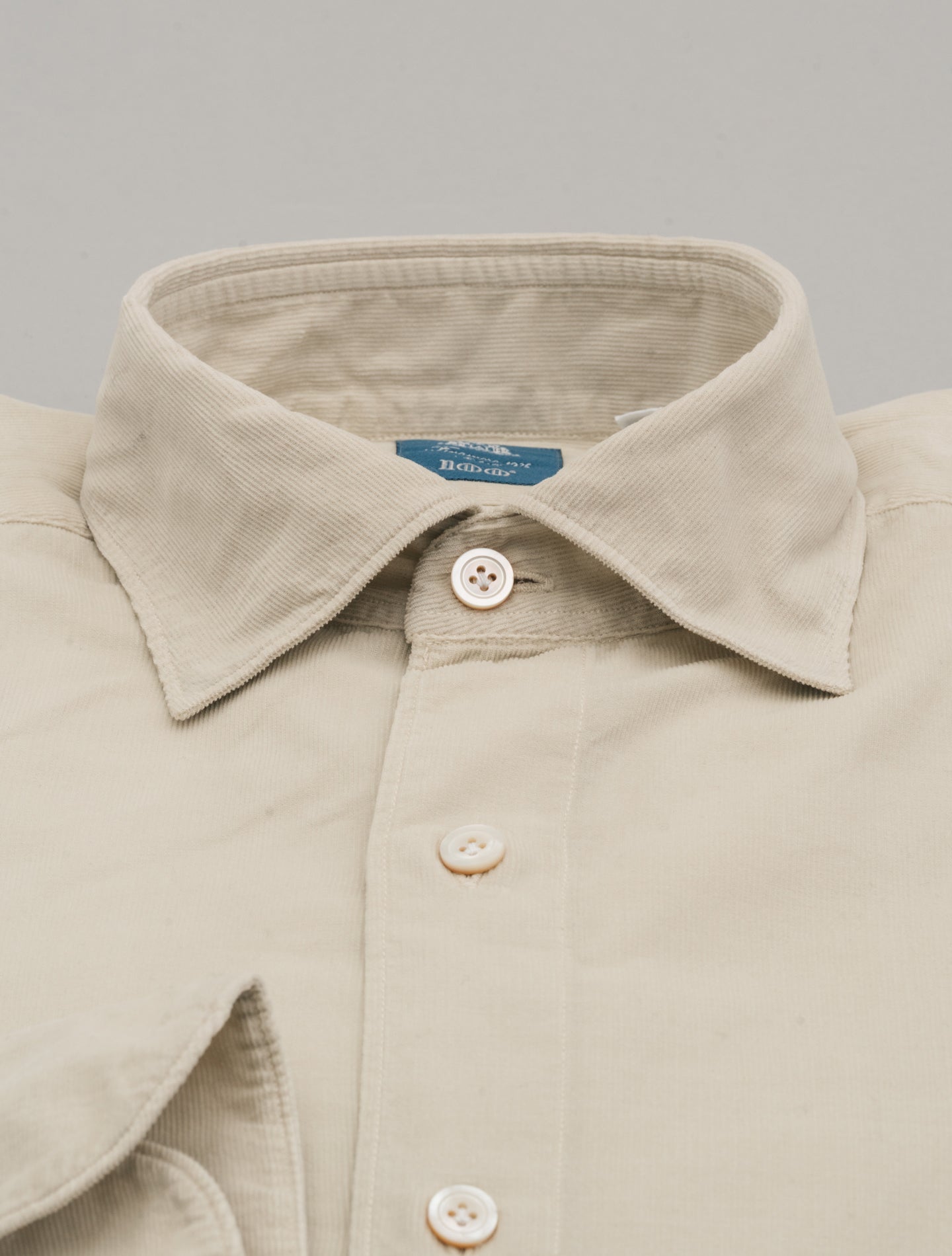Gaeta Luigi Baby Corduroy Shirt Sand Finamore Shirts 38