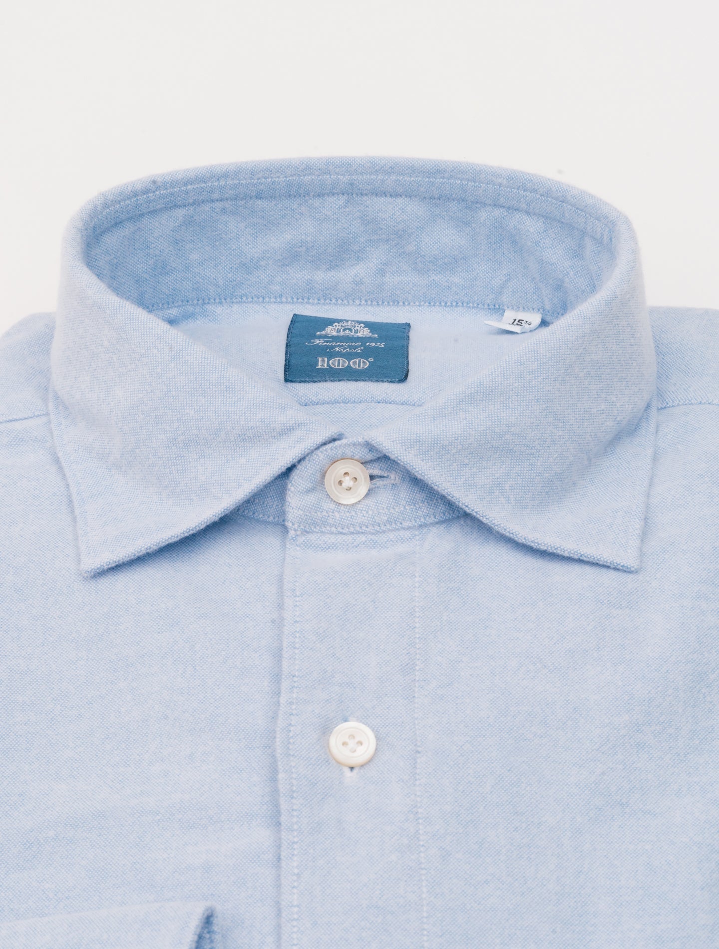 Gaeta Luigi Brushed Cotton Shirt Light Blue Finamore Shirts 39
