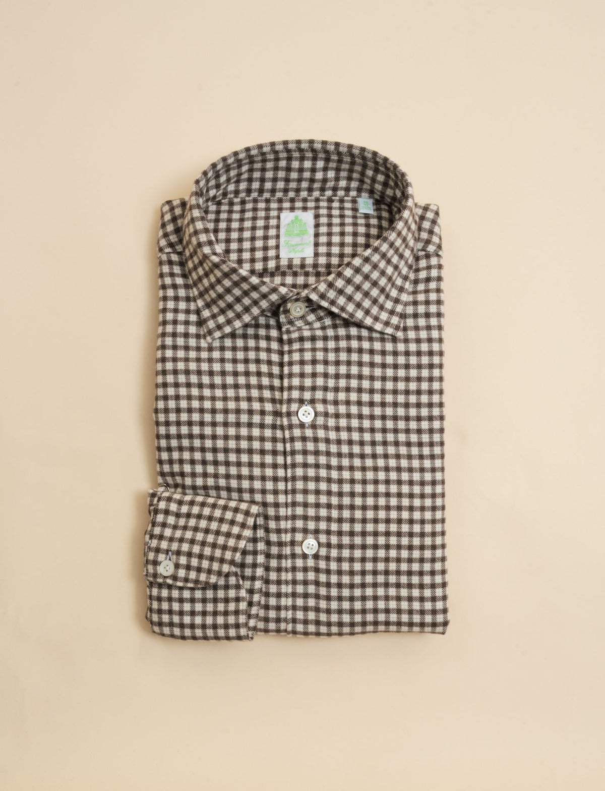 Gaeta Luigi Checked Flanell Shirt Brown Finamore Shirts 39