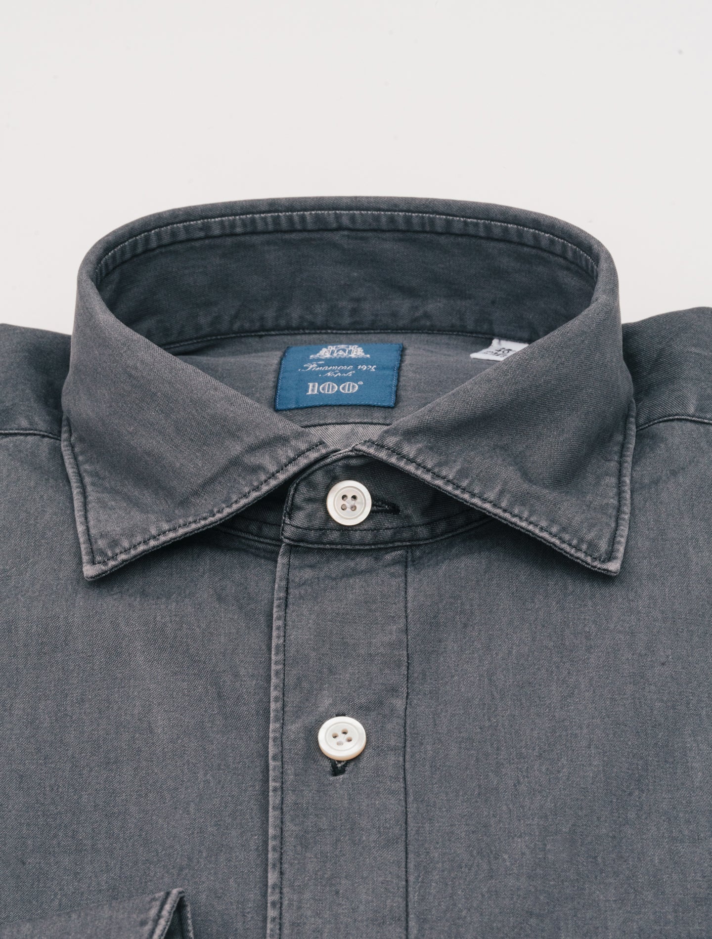 Gaeta Luigi Light Denim Shirt Grey Finamore Shirts 39