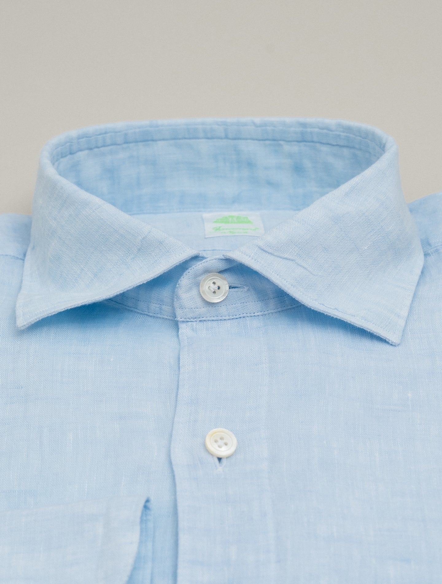 Gaeta Luigi Linen Shirt Light Blue Finamore Shirts 39