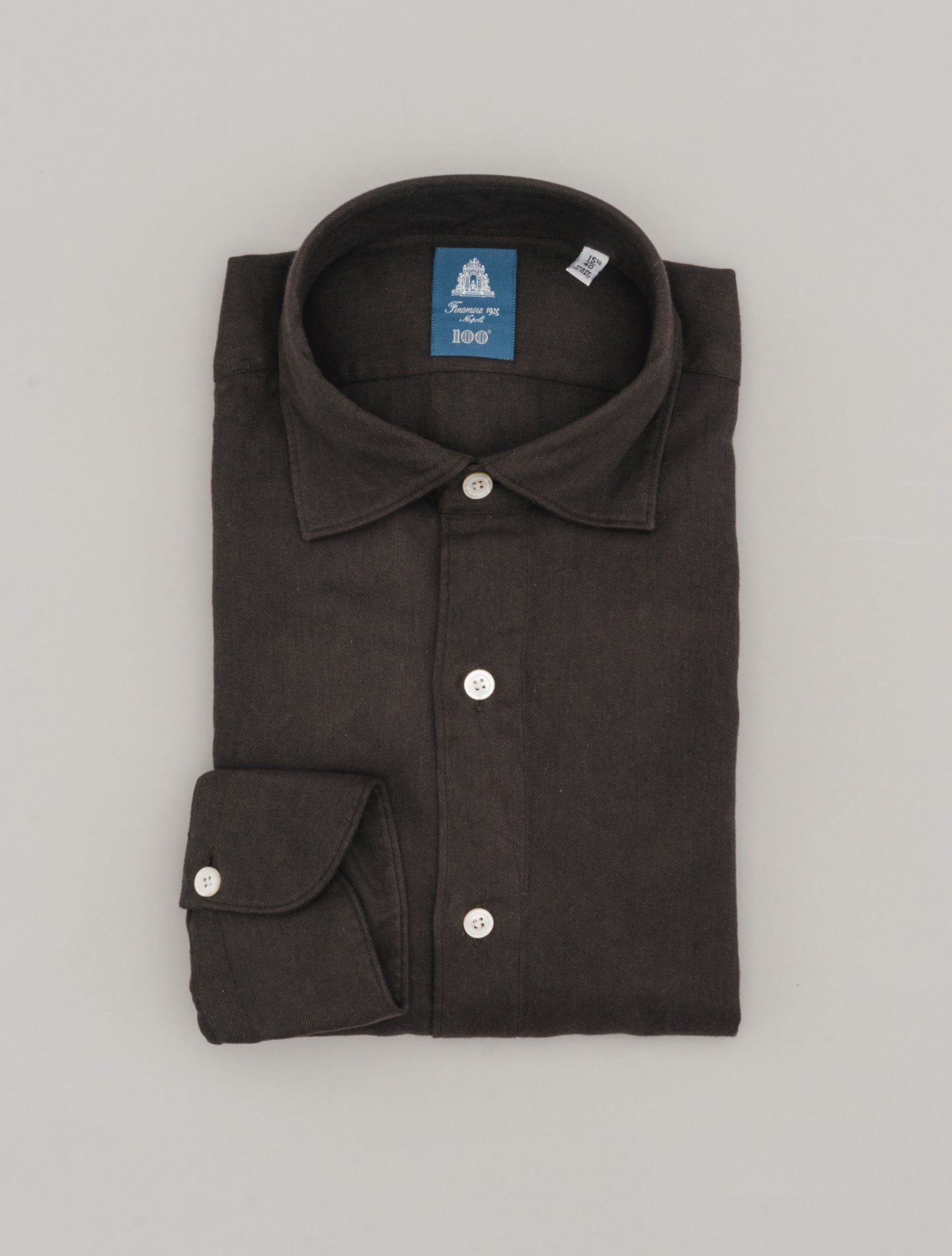 Gaeta Luigi Soft Flannel Shirt Brown Finamore Shirts 39