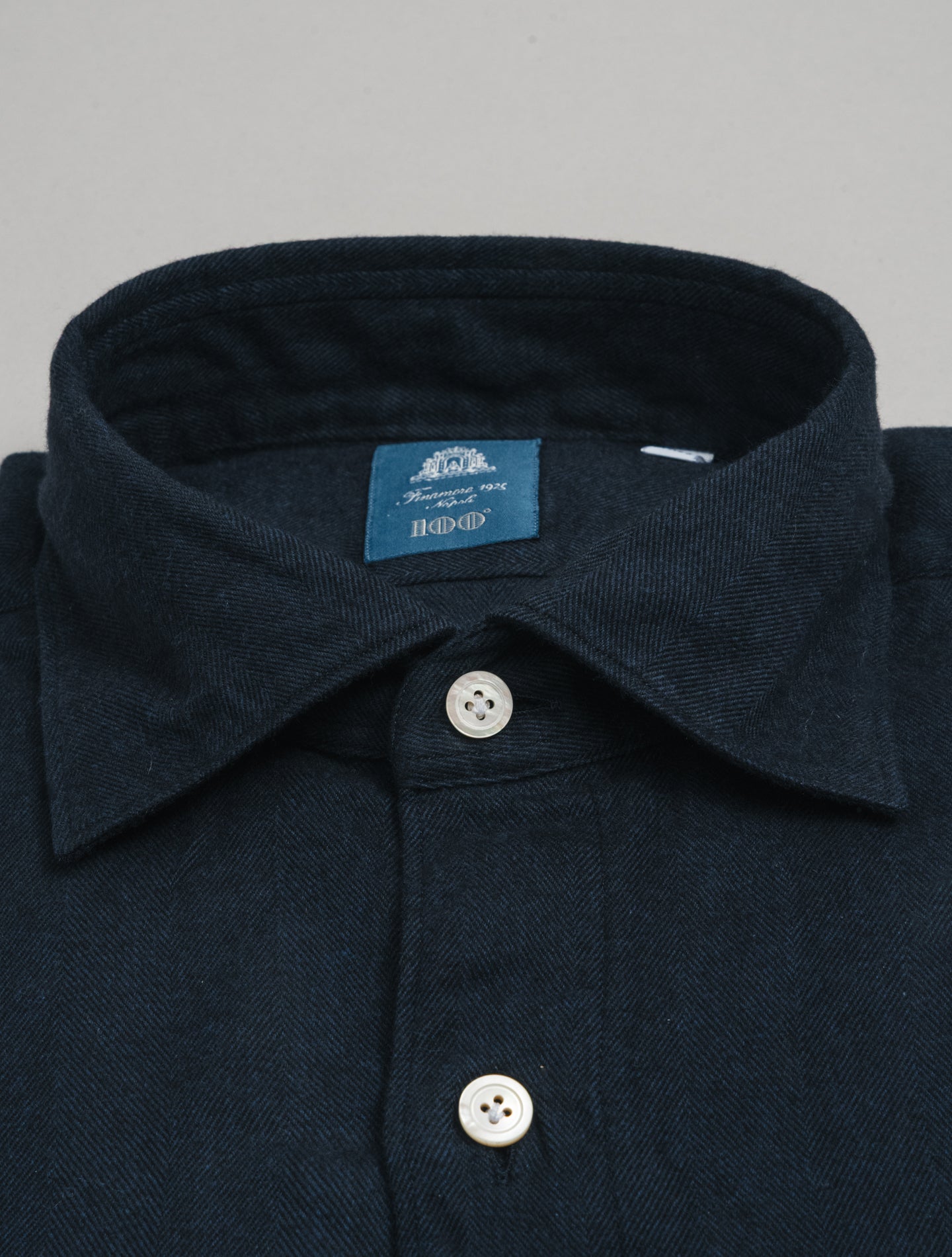 Gaeta Luigi Soft Flannel Shirt Navy Finamore Shirts 39