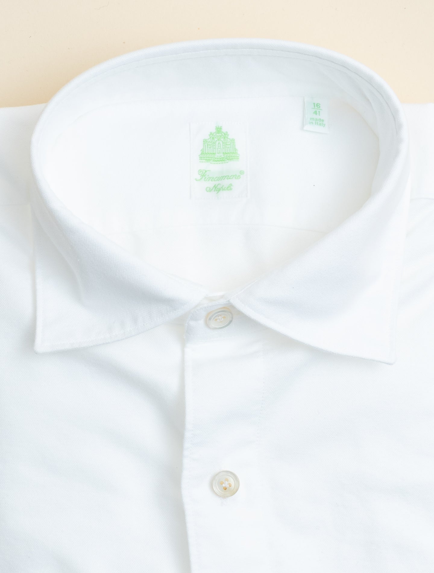 Gaeta Luigi Soft Oxford Shirt White Finamore Shirts 39