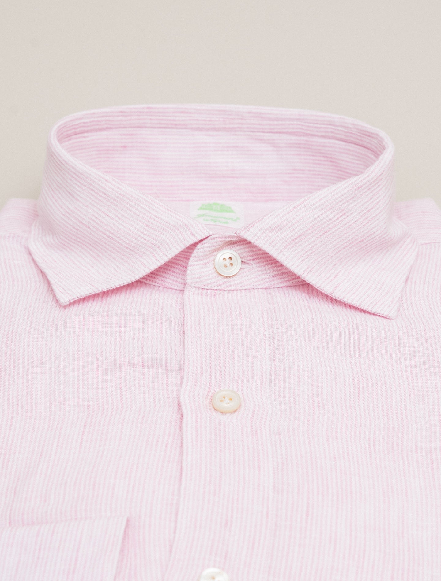 Gaeta Luigi Striped Linen Shirt Pink Finamore Shirts 39