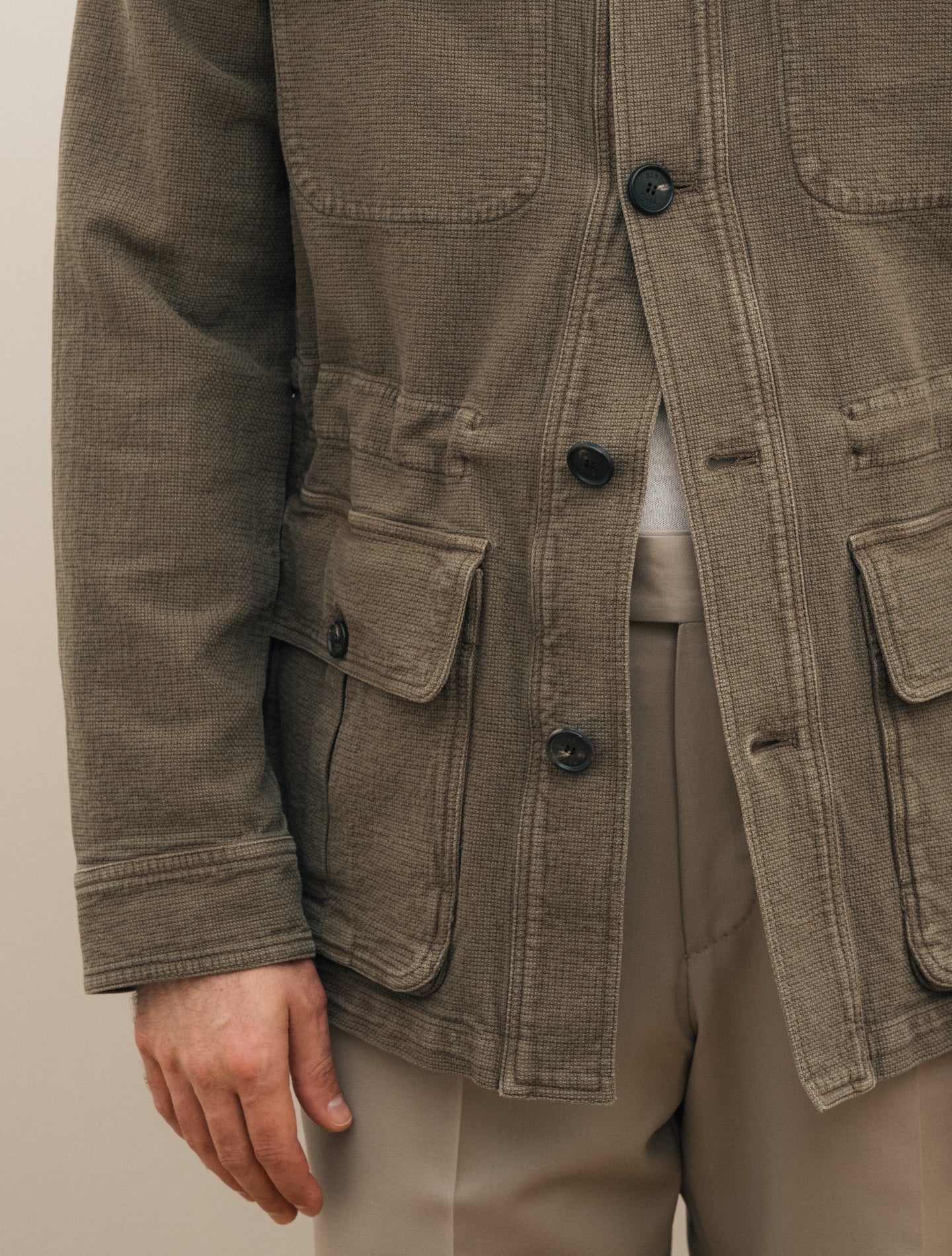 Garment Dyed Cotton Field Jacket Mud Manto Outerwear 48