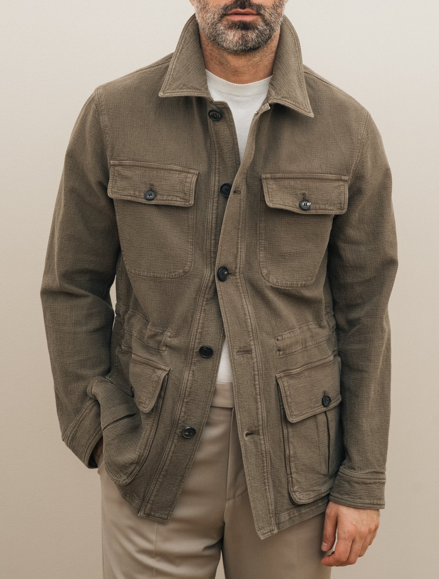 Garment Dyed Cotton Field Jacket Mud Manto Outerwear 48