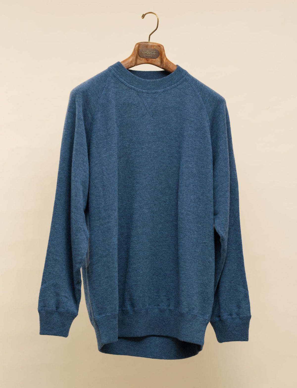 Geelong Crewneck Raglan Sweater Denim Blue Gabucci Knitwear M