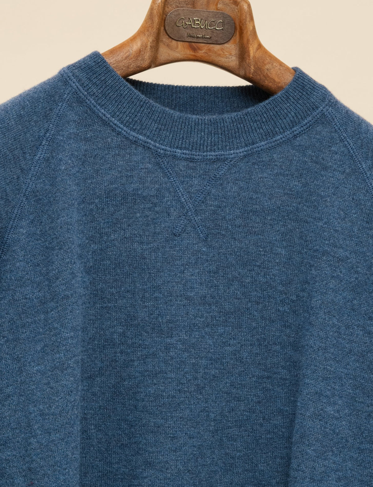 Geelong Crewneck Raglan Sweater Denim Blue Gabucci Knitwear M