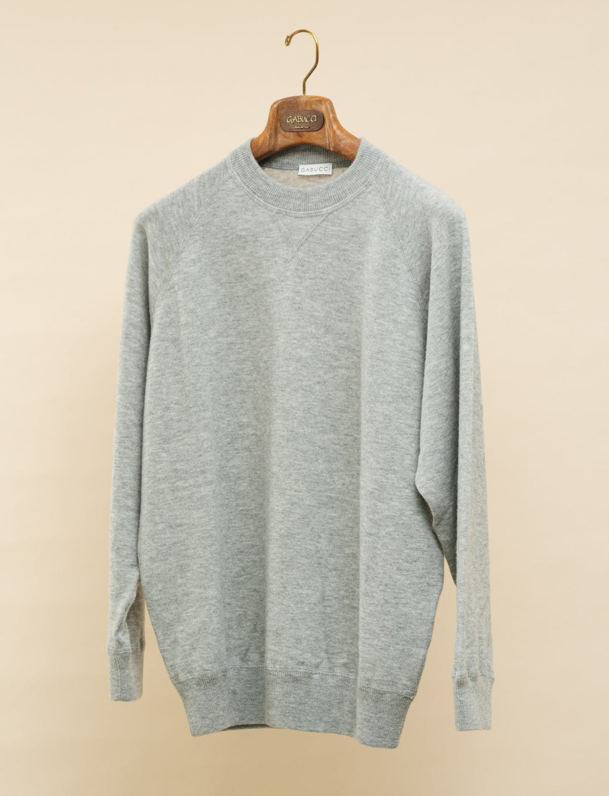 Geelong Crewneck Raglan Sweater Vintage Grey Gabucci Knitwear M