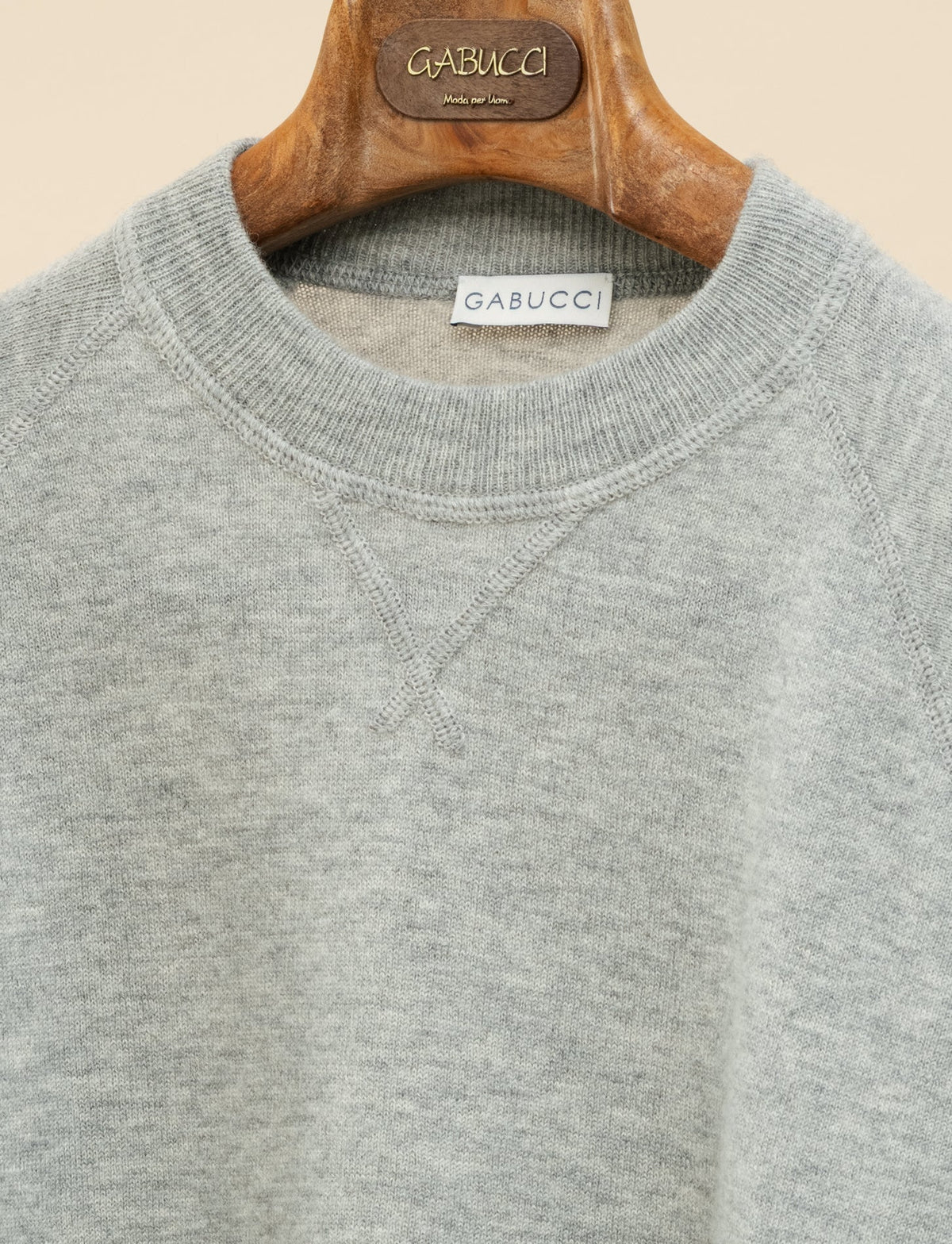 Geelong Crewneck Raglan Sweater Vintage Grey Gabucci Knitwear M