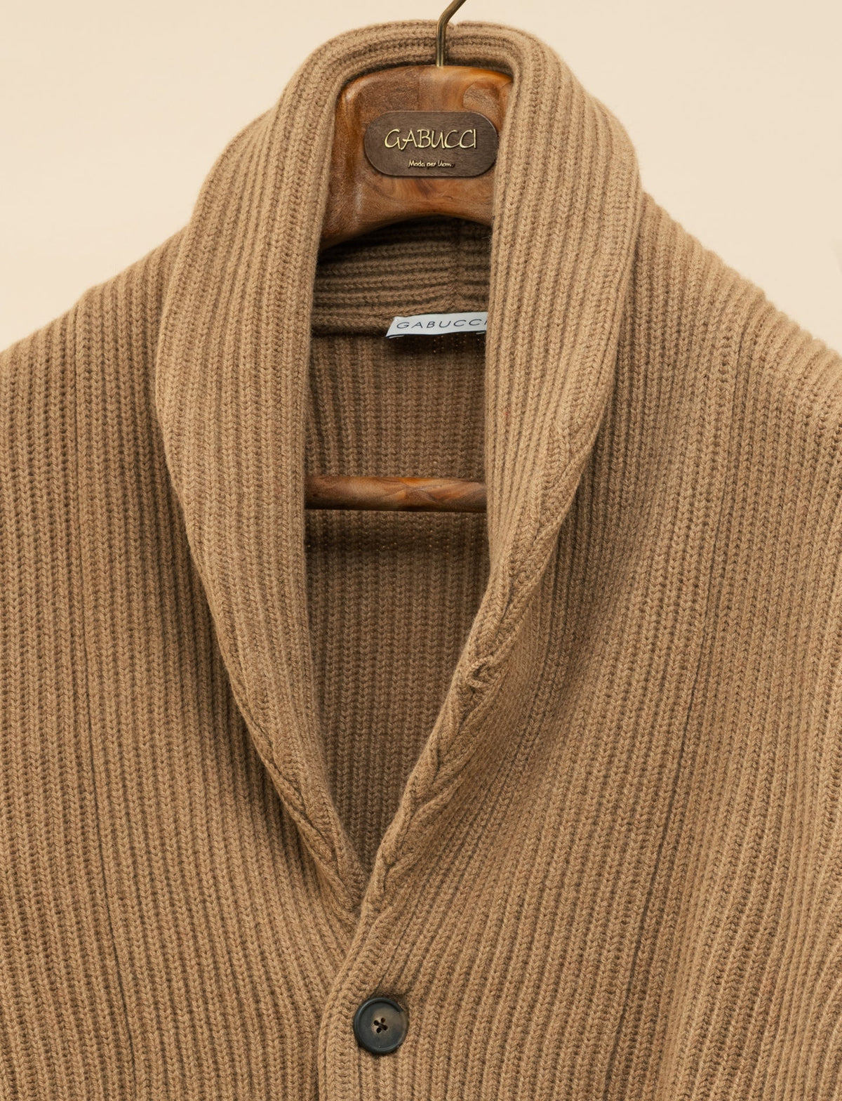 Geelong Shawl Cardigan Camel Gabucci Knitwear M