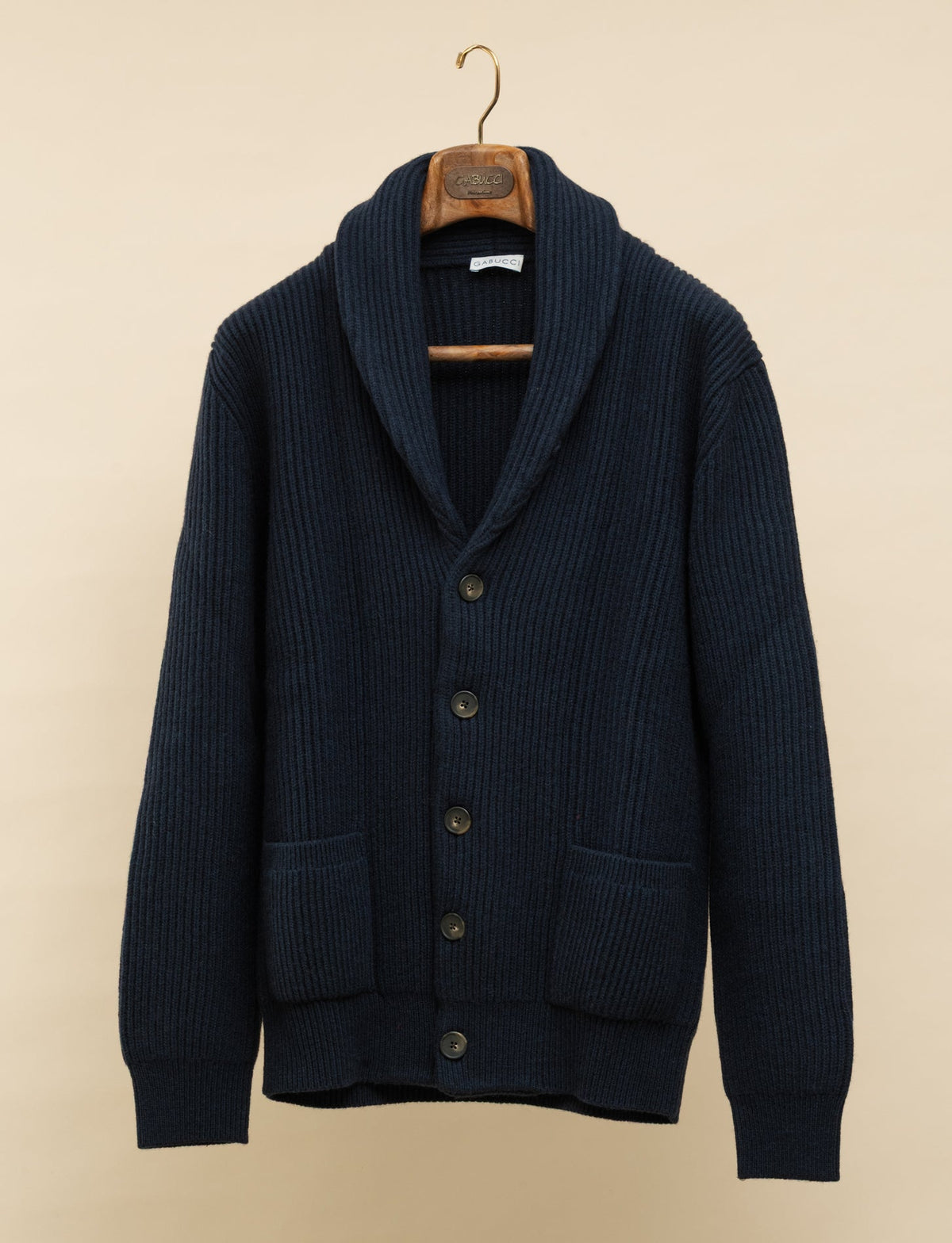 Geelong Shawl Cardigan Navy Gabucci Knitwear M