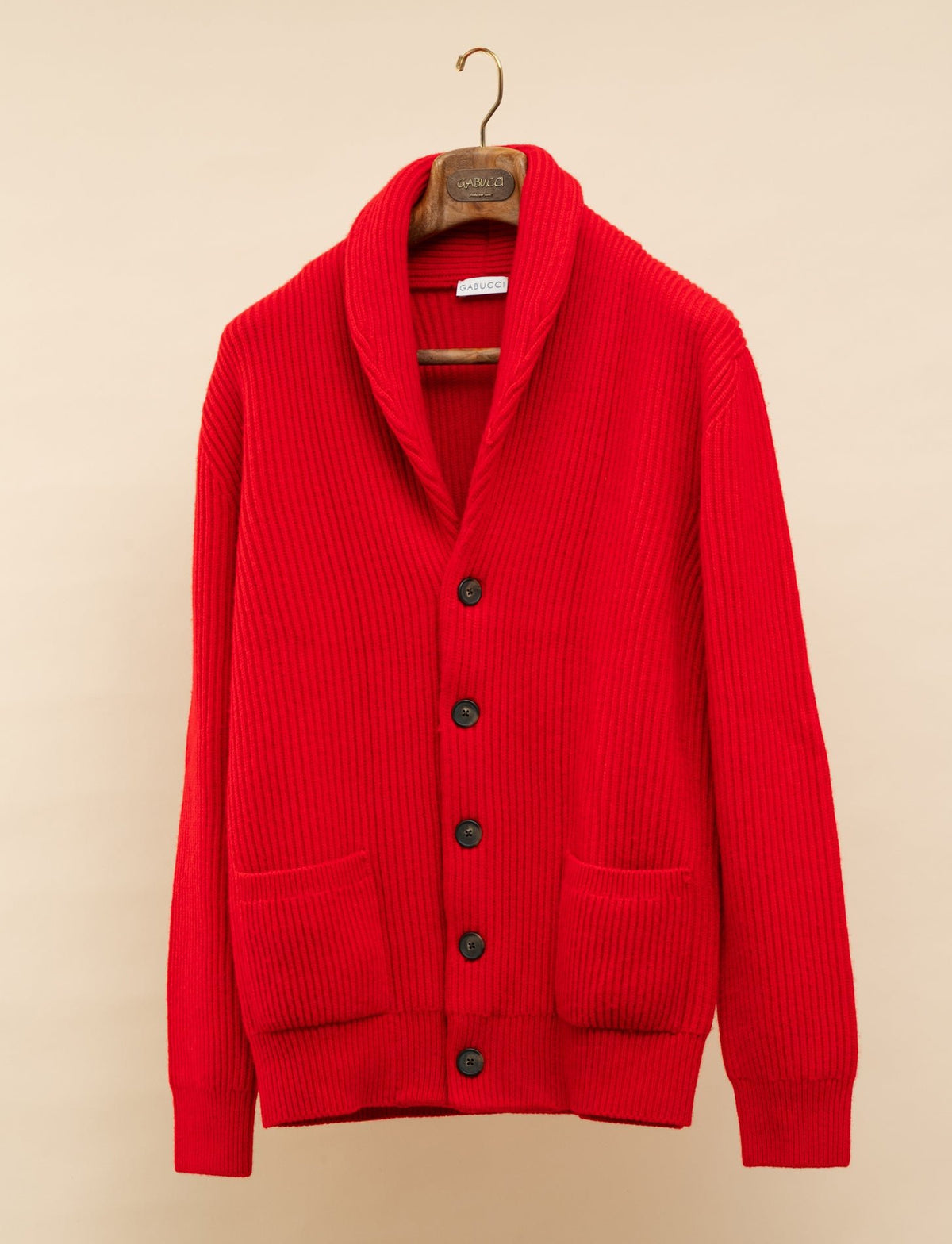 Geelong Shawl Cardigan Red Gabucci Knitwear M