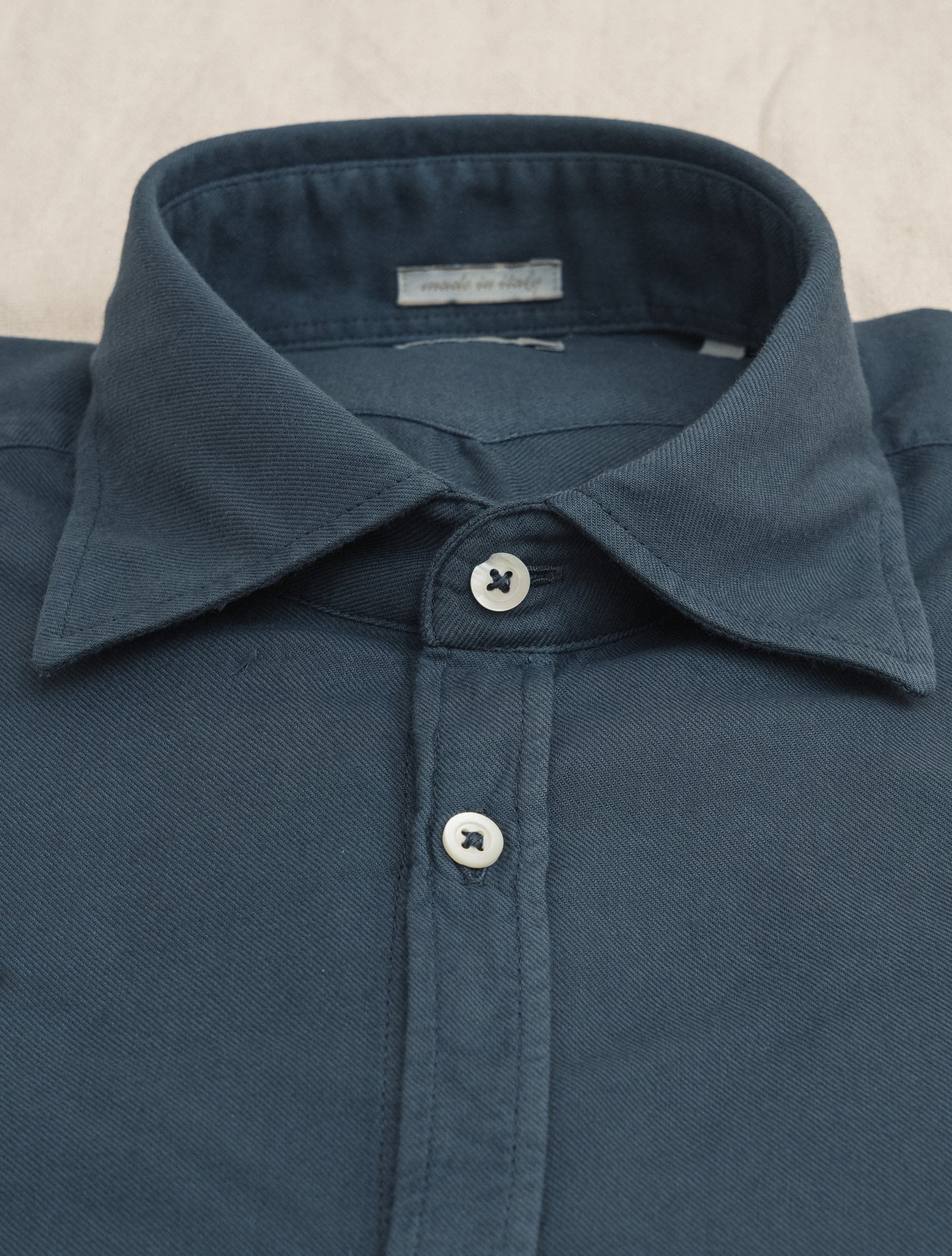 Genova Cotton Blend Shirt Blue | Gabucci