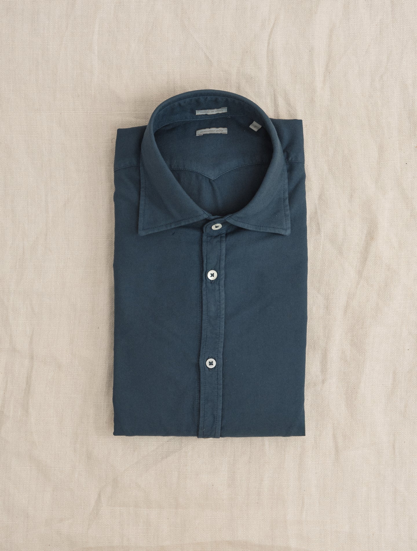 Genova Cotton Blend Shirt Blue | Gabucci