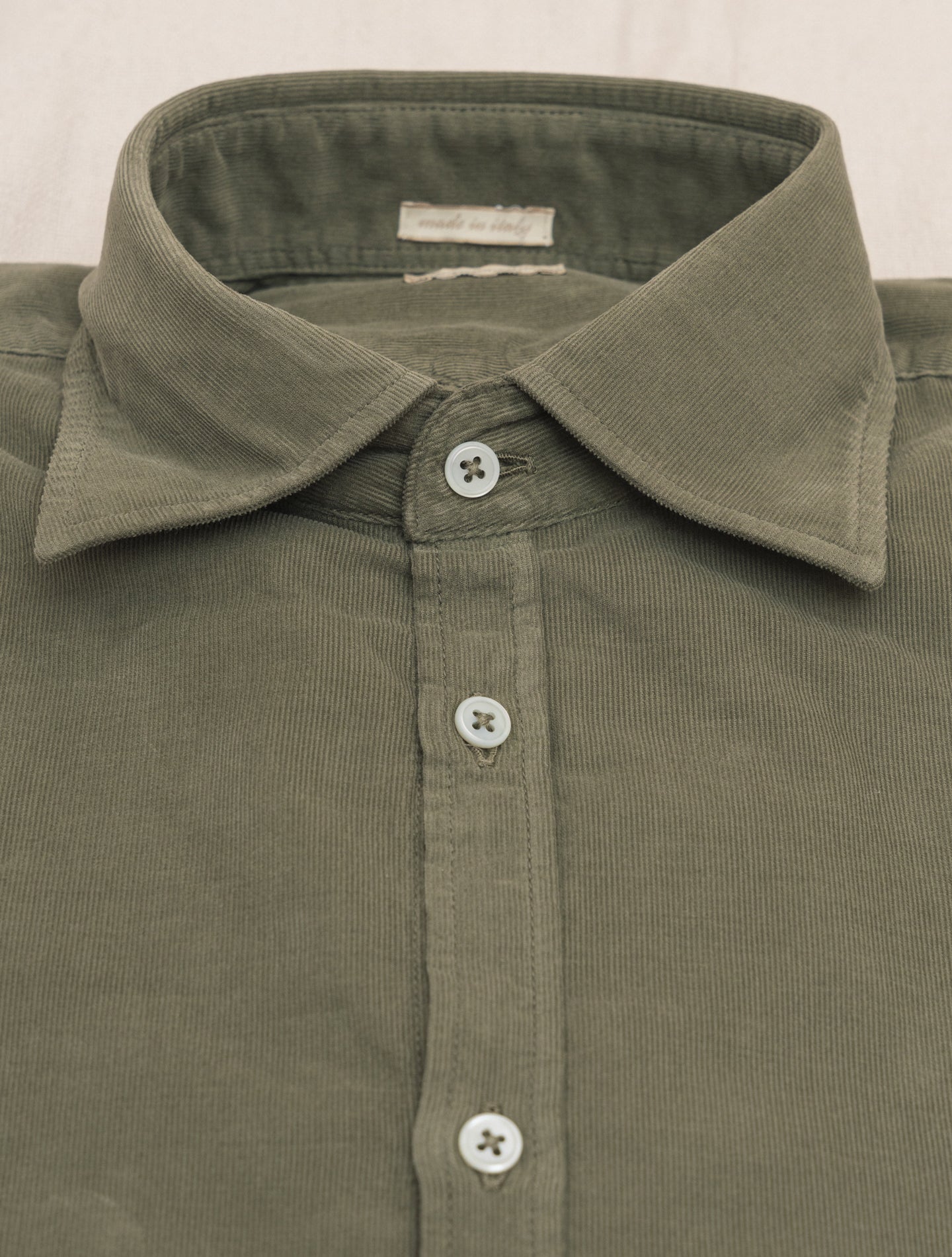 Genova Cotton Corduroy Shirt Military Massimo Alba Shirts Gabucci