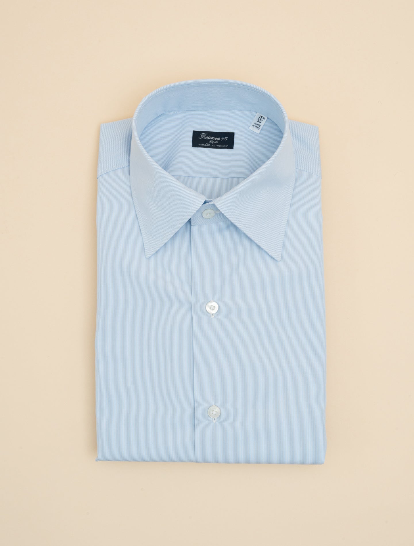 Giorgio Striped Cotton Shirt Blue Finamore Shirts 39