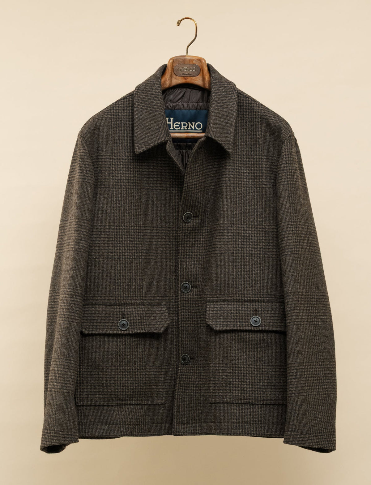 Glencheck Padded Jacket Brown Herno Outerwear 48