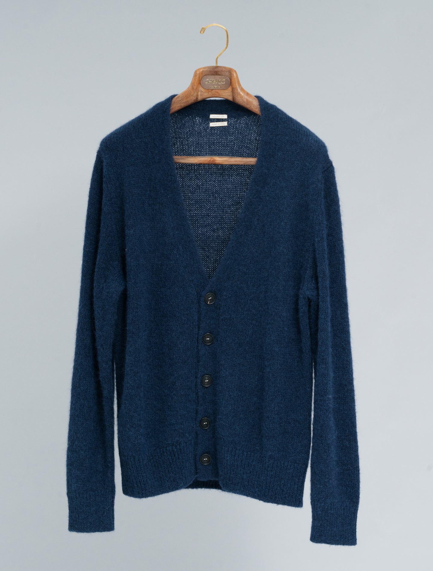 Gray Shaggy Dog Cardigan Navy Massimo Alba Knitwear S