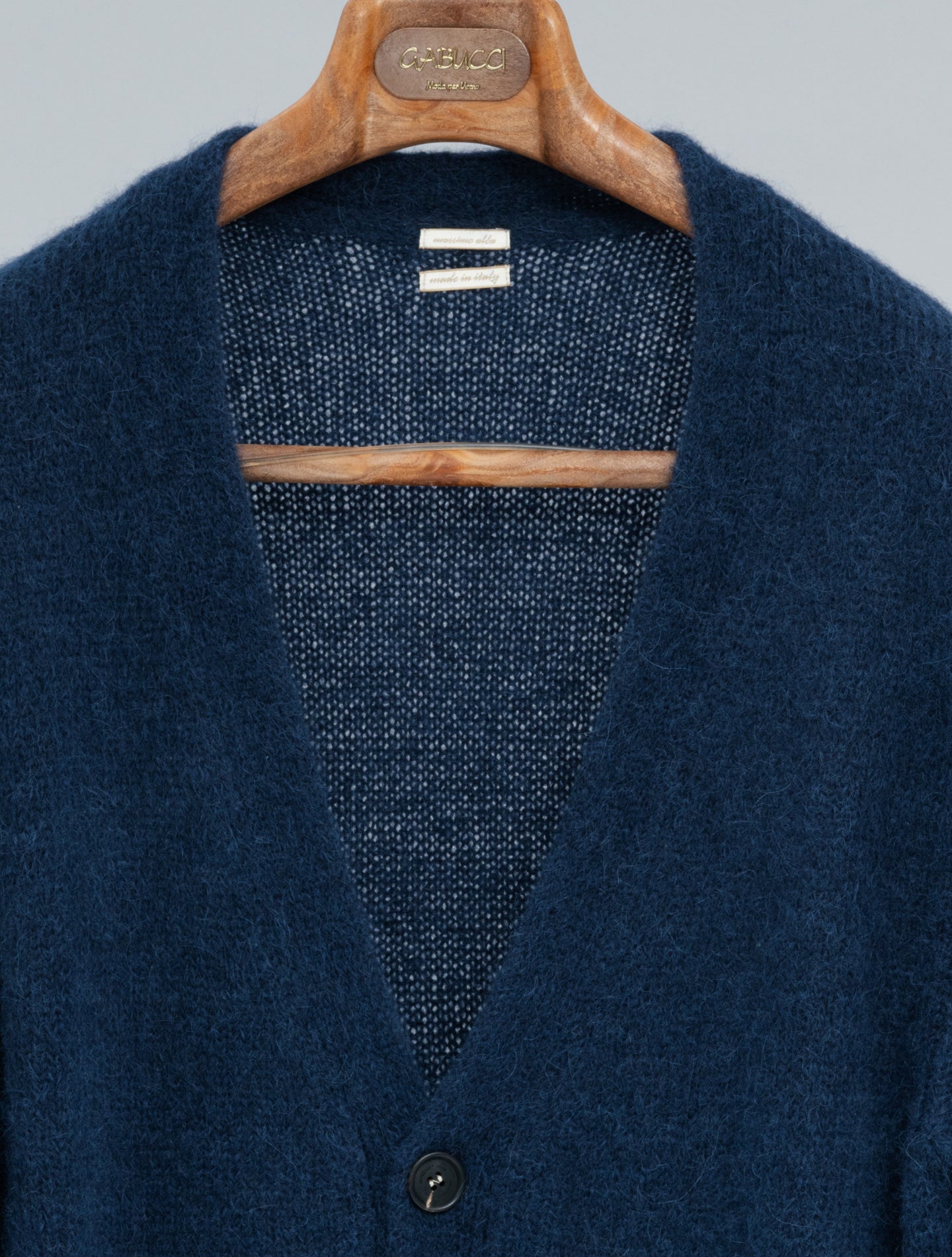 Gray Shaggy Dog Cardigan Navy Massimo Alba Knitwear S