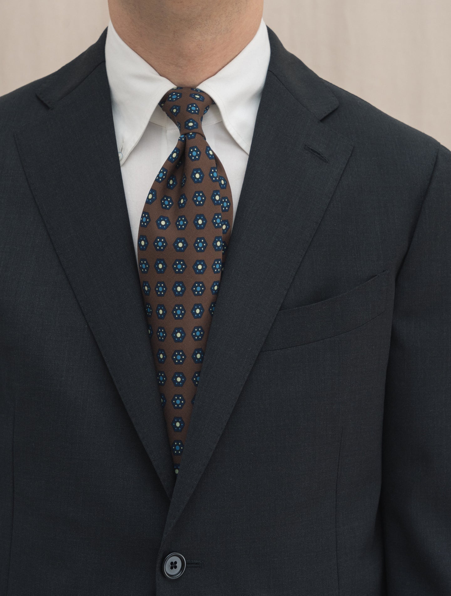 Grey Wool Twill Single Breasted Suit | Gabucci