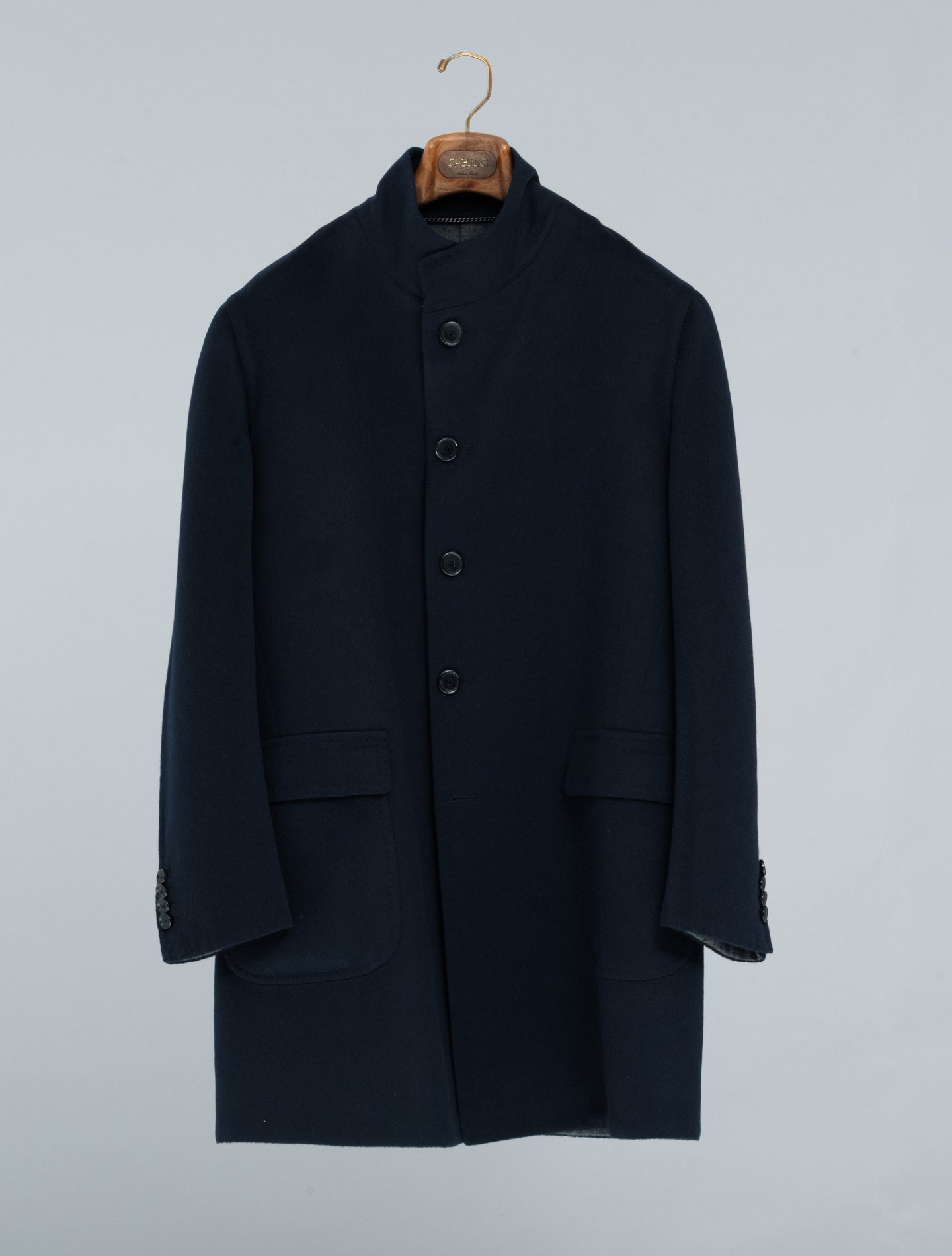 Handmade Double Cashmere Coat Navy Cesare Attolini Outerwear 48