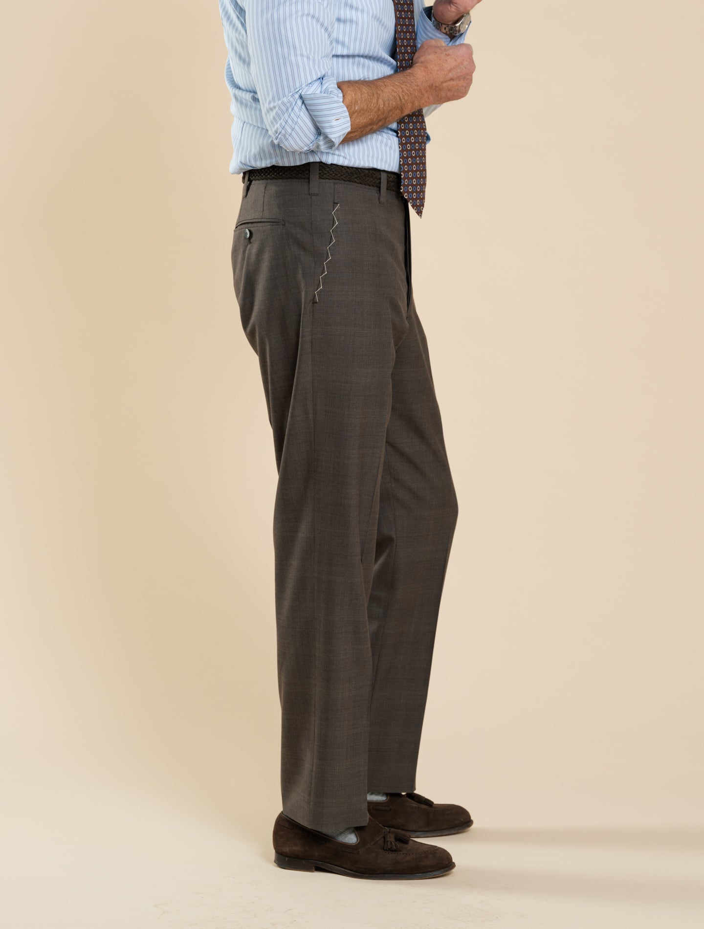 Handmade Single Breasted 170S Wool Suit Brown Cesare Attolini Suits 48