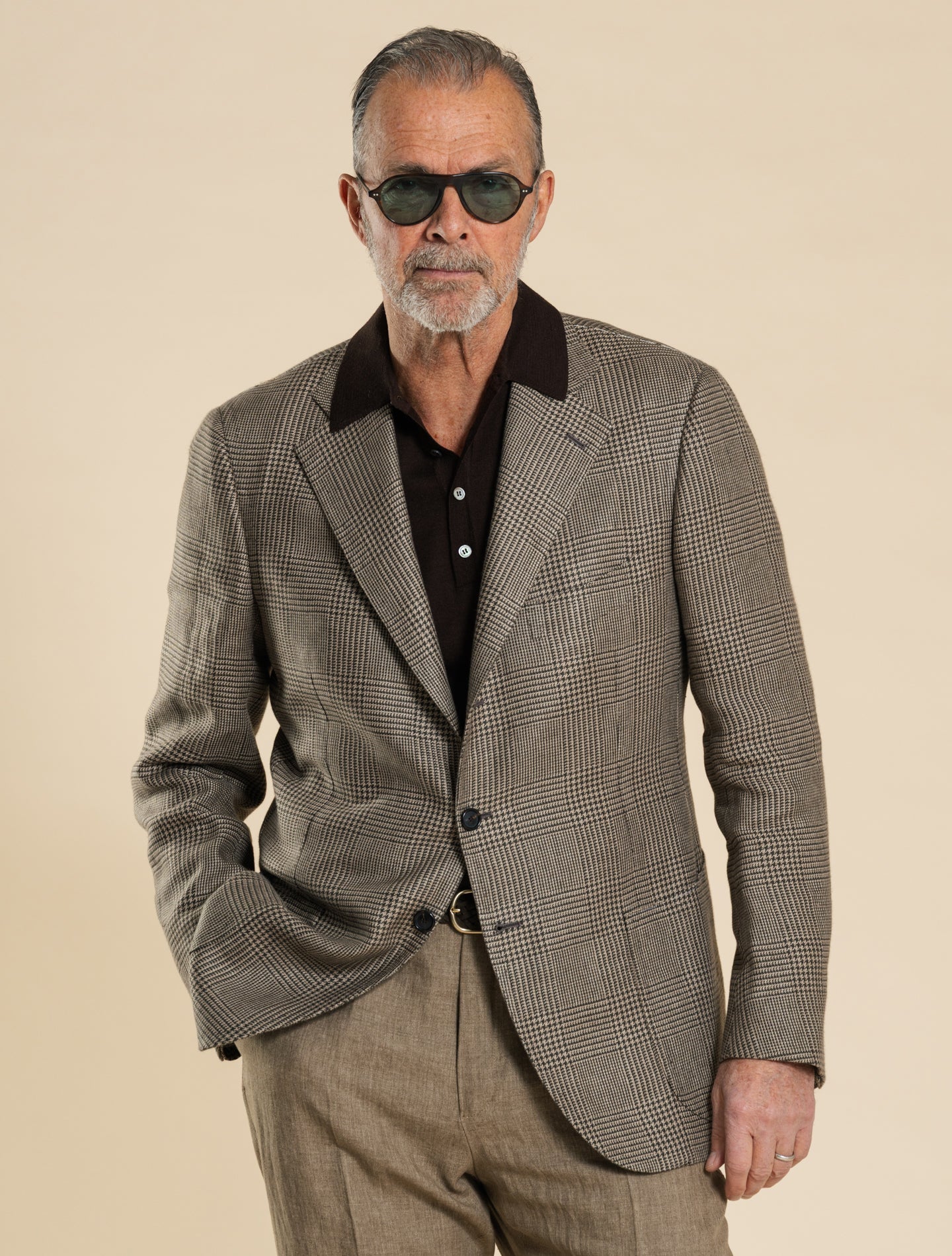 Handmade Single Breasted Glencheck Jacket Brown Cesare Attolini Jackets 50