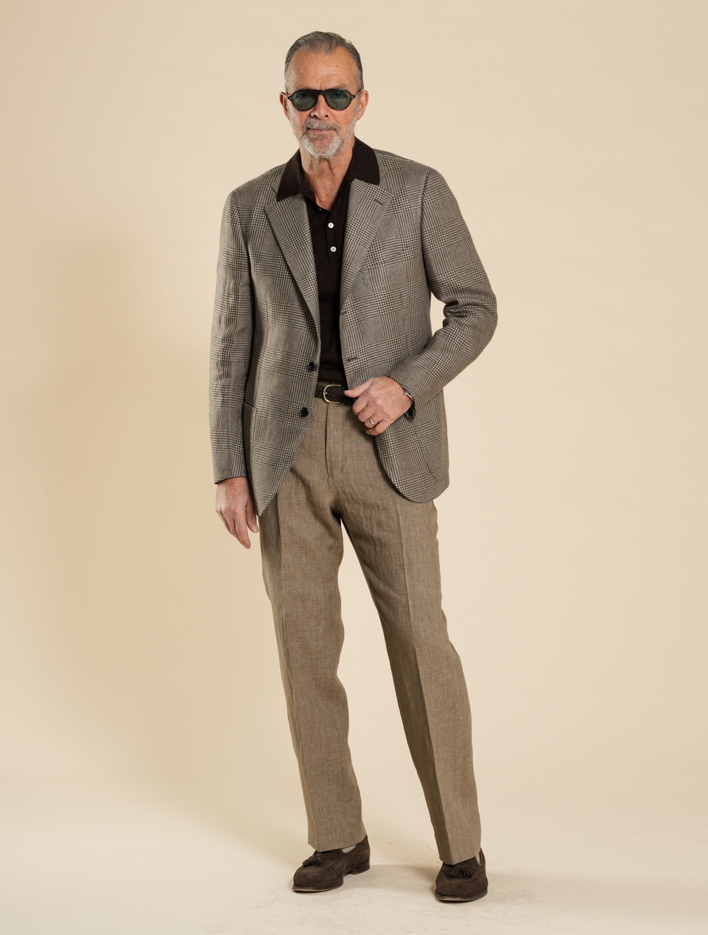 Handmade Single Breasted Glencheck Jacket Brown Cesare Attolini Jackets 50