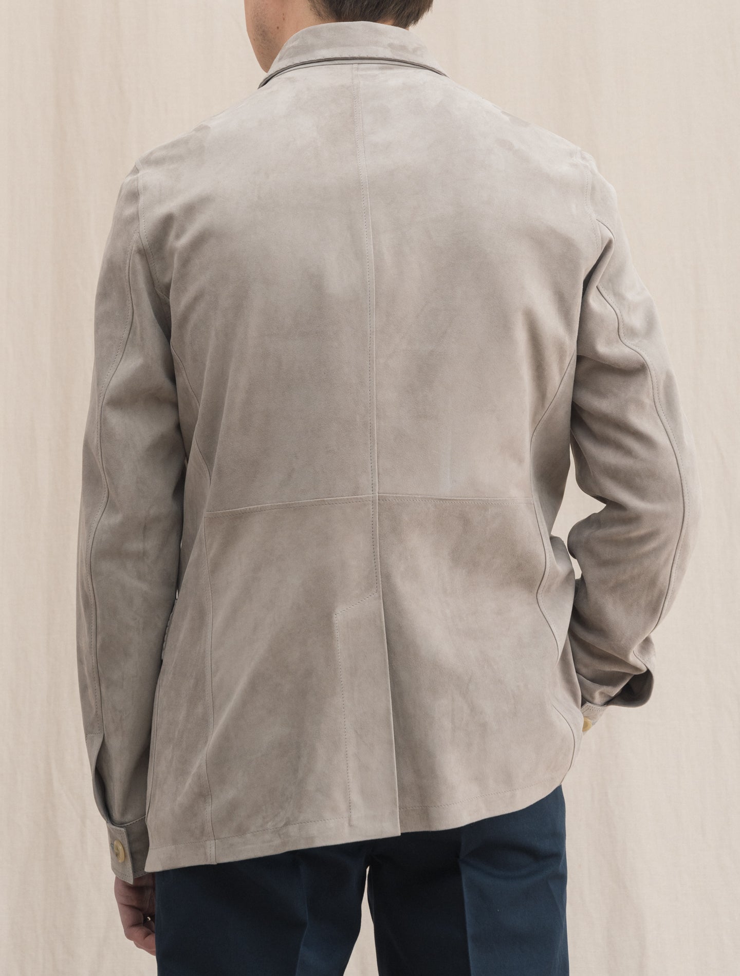 Handmade Suede Jacket Stone | Gabucci