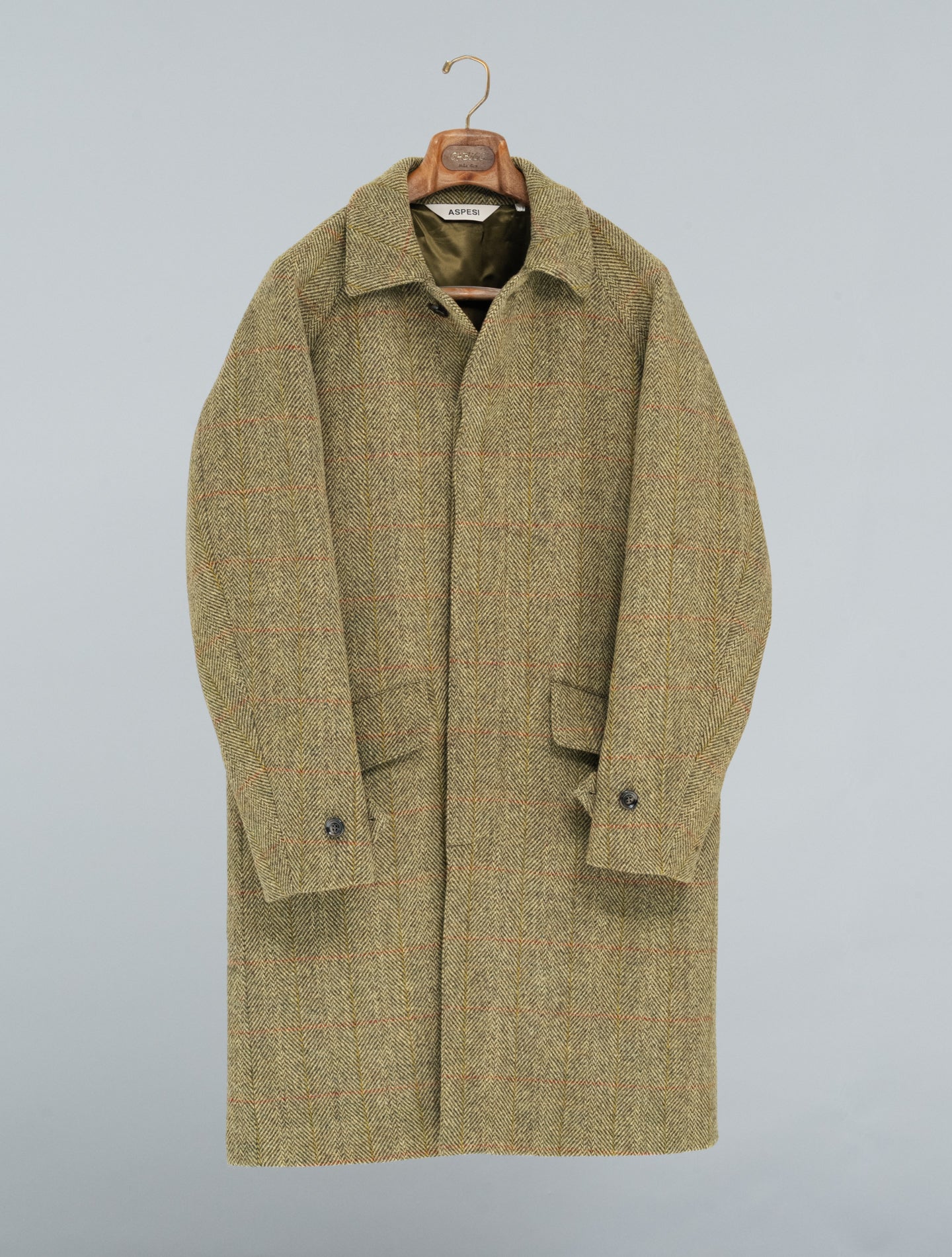 Harris Tweed Wrigth Raglan Coat Mustard Aspesi Outerwear M