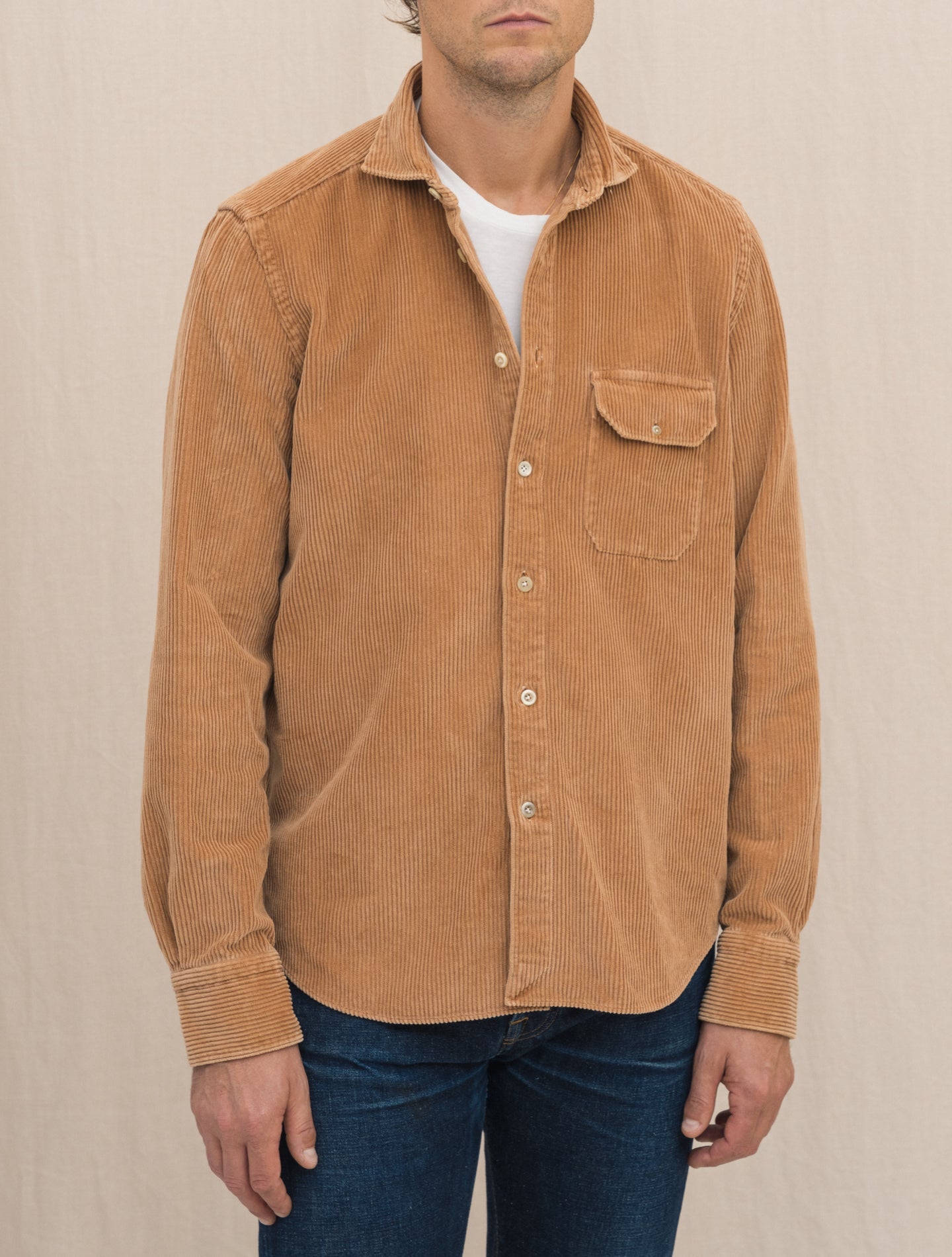 Heavy Corduroy Madison Overshirt Rust Finamore Shirts 39