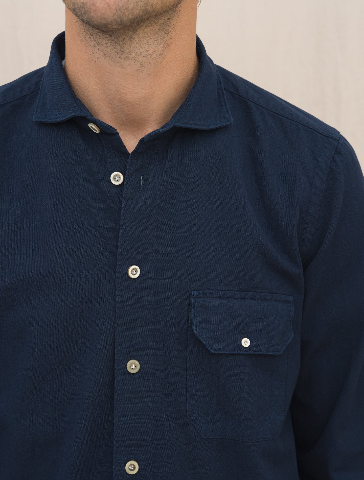 Heavy Cotton Madison Shirt Navy Finamore Shirts 39