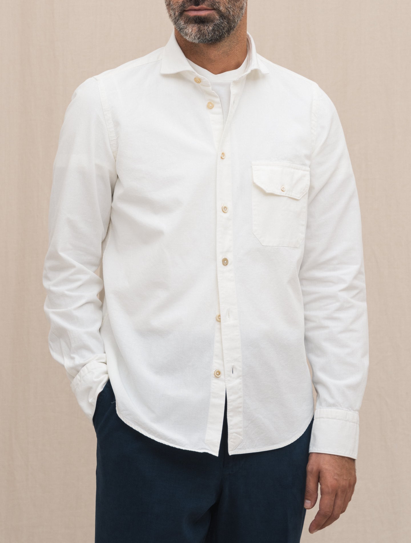 Heavy Cotton Madison Shirt White Finamore Shirts 39