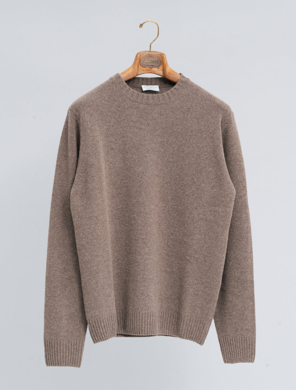 Heavy Knit Wool Cashmere Crewneck Cacao Morgano Knitwear 46