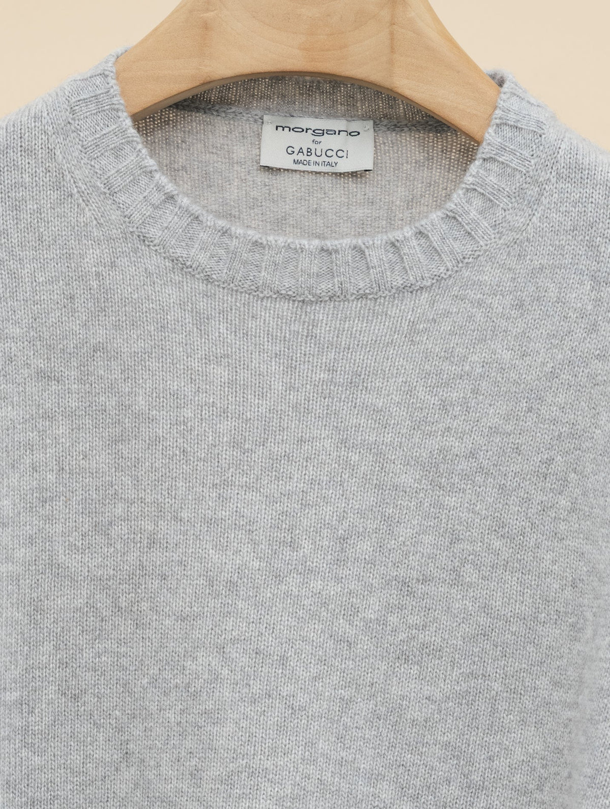 Heavy Knit Wool Cashmere Crewneck Grey Morgano Knitwear IT 40