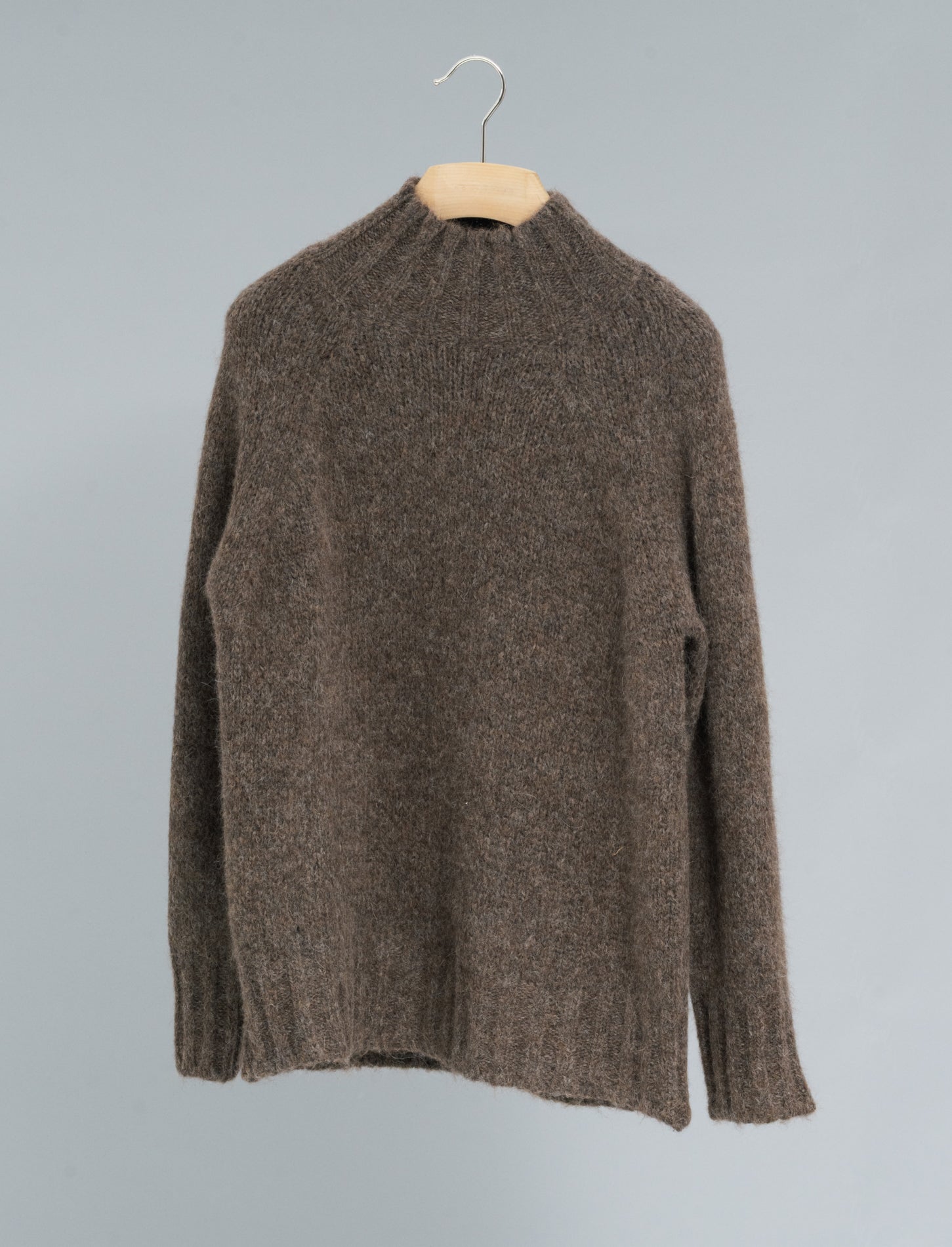 Heavy Knitted Alpaca Mockneck Brown Morgano Knitwear IT 40