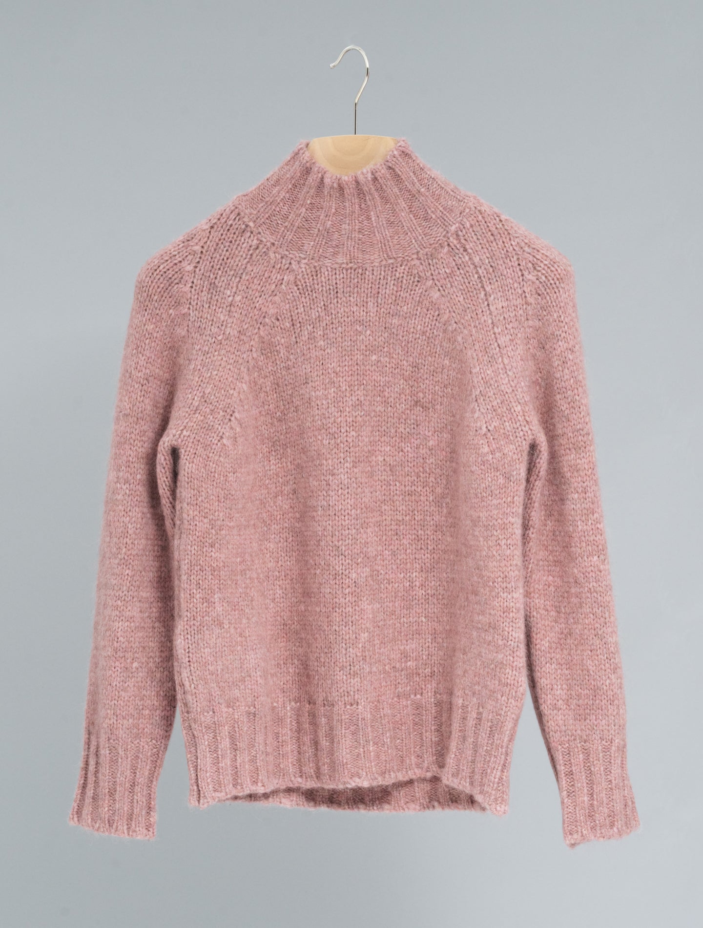 Heavy Knitted Alpaca Mockneck Dusty Pink Morgano Knitwear IT 40