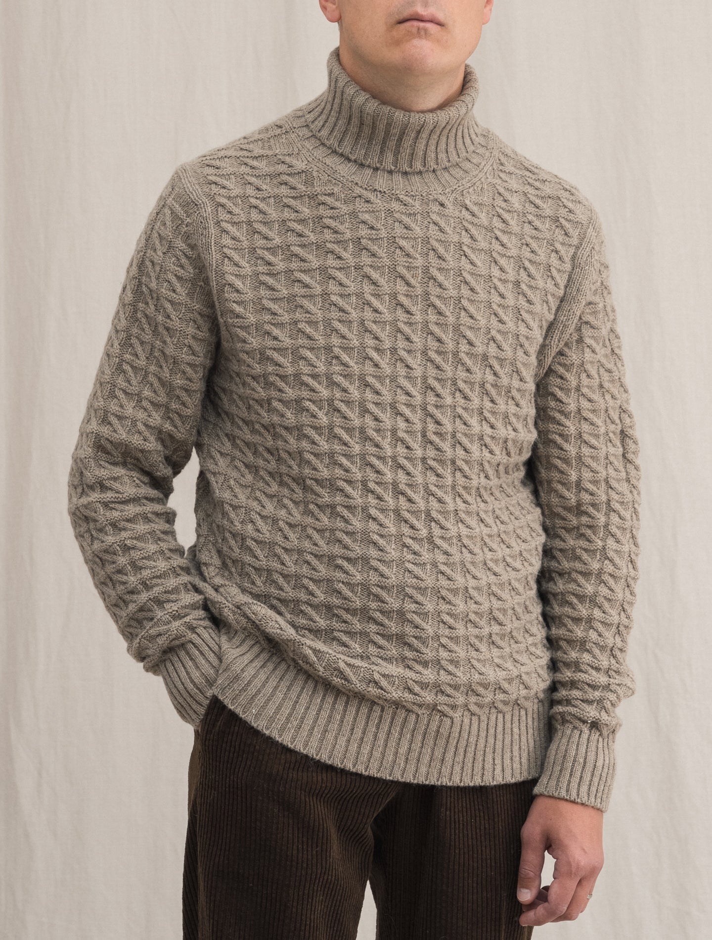 Heavy Knitted Alpaca Rollneck Nougat Zanone Knitwear 48