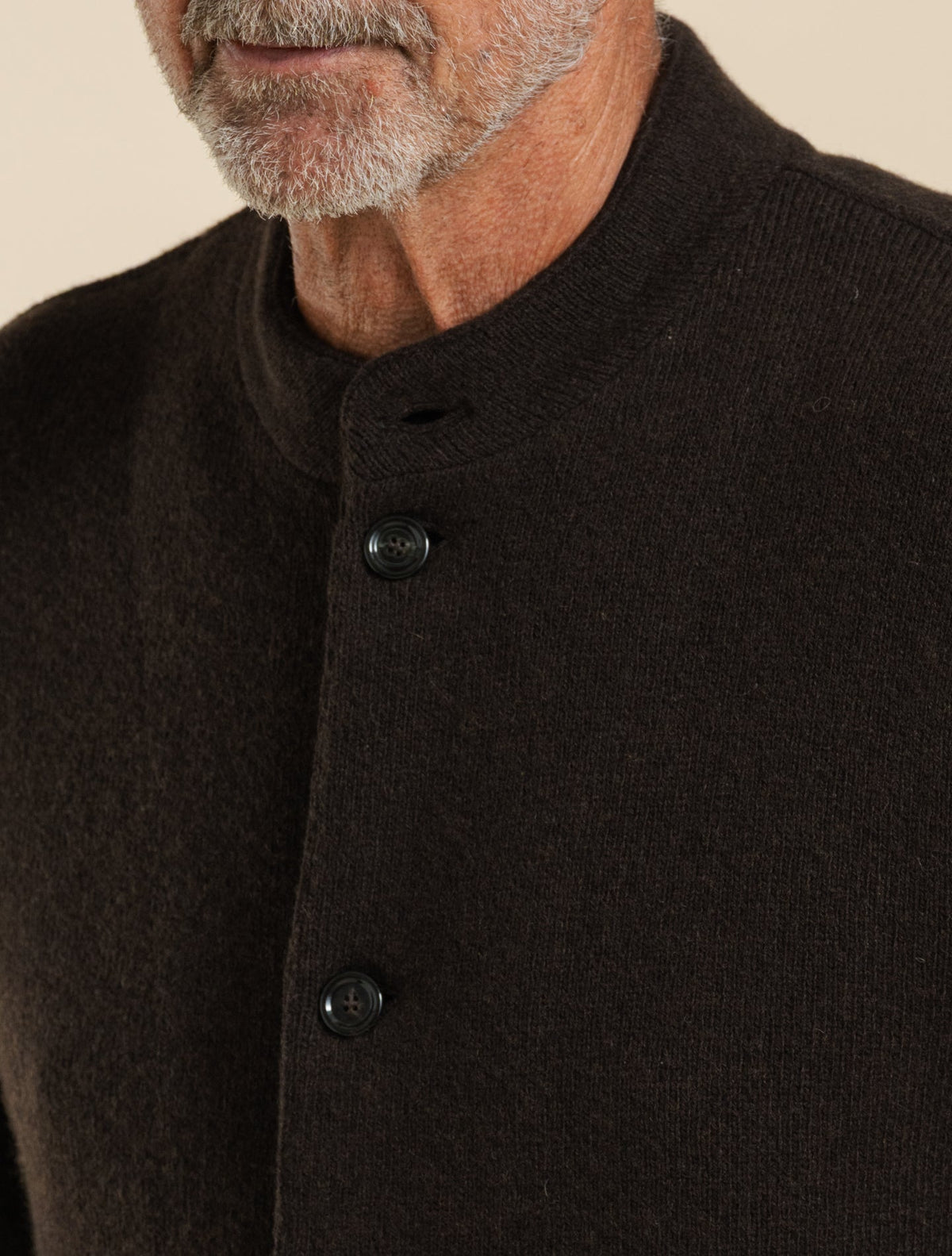 Heavy Knitted Cashmere Cardigan Dark Brown Lardini Knitwear S