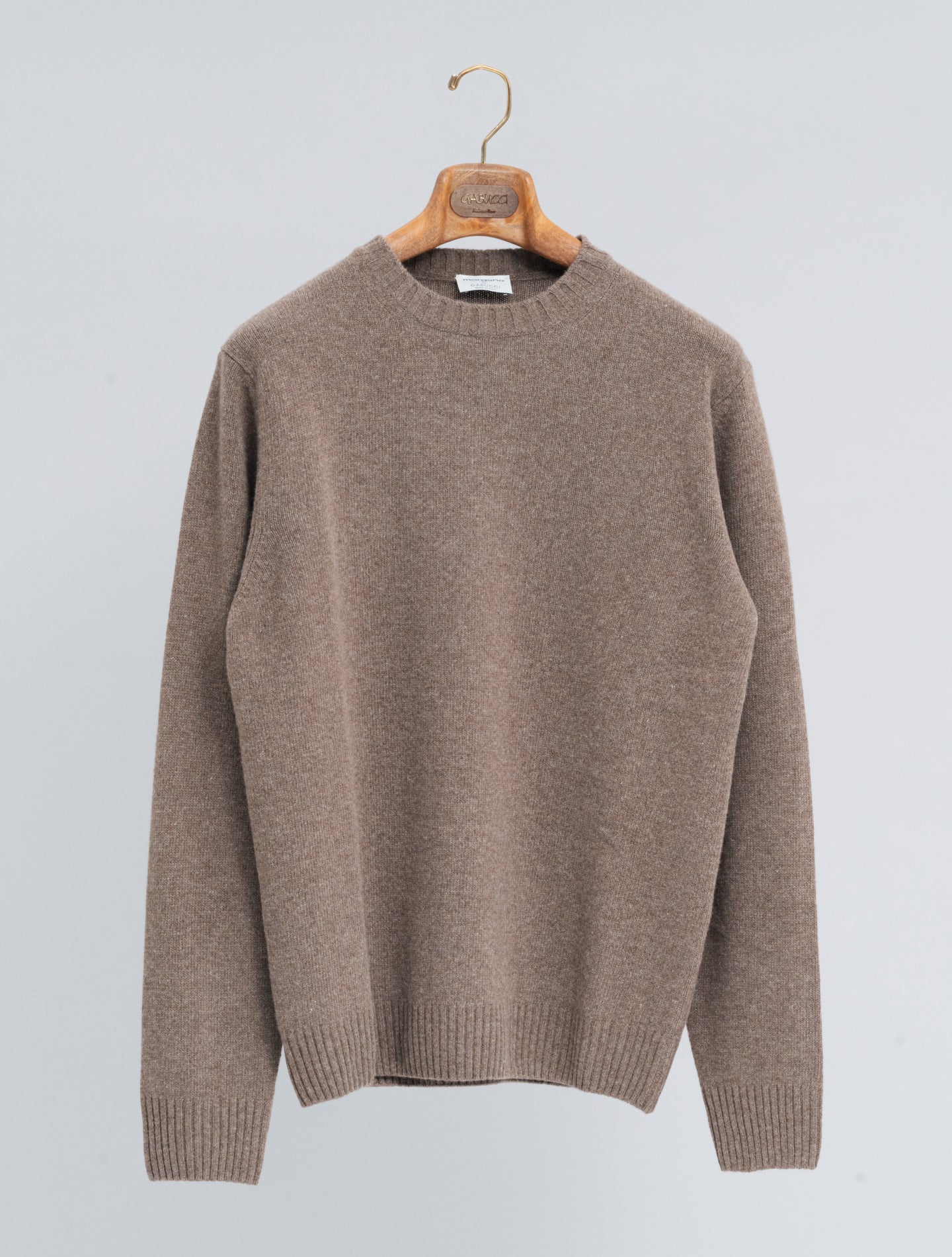 Heavy Knitted Wool Cashmere Crewneck Cacao Morgano Knitwear 46