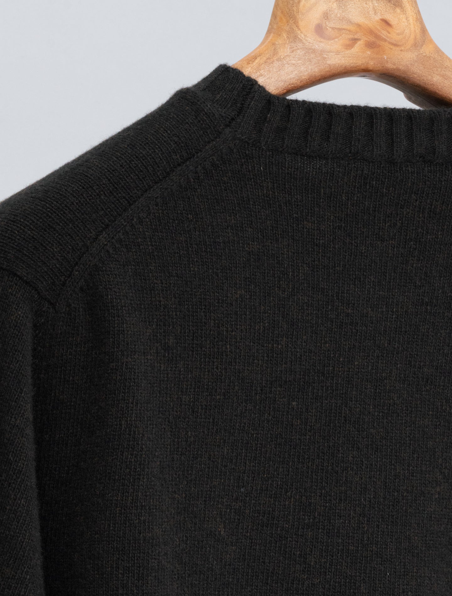 Heavy Knitted Wool Cashmere Crewneck Espresso Morgano Knitwear 46