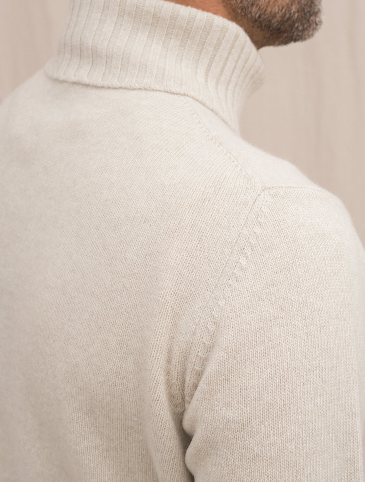 Heavy Knitted Wool Cashmere Rollneck Pergament Beige Morgano Knitwear 48