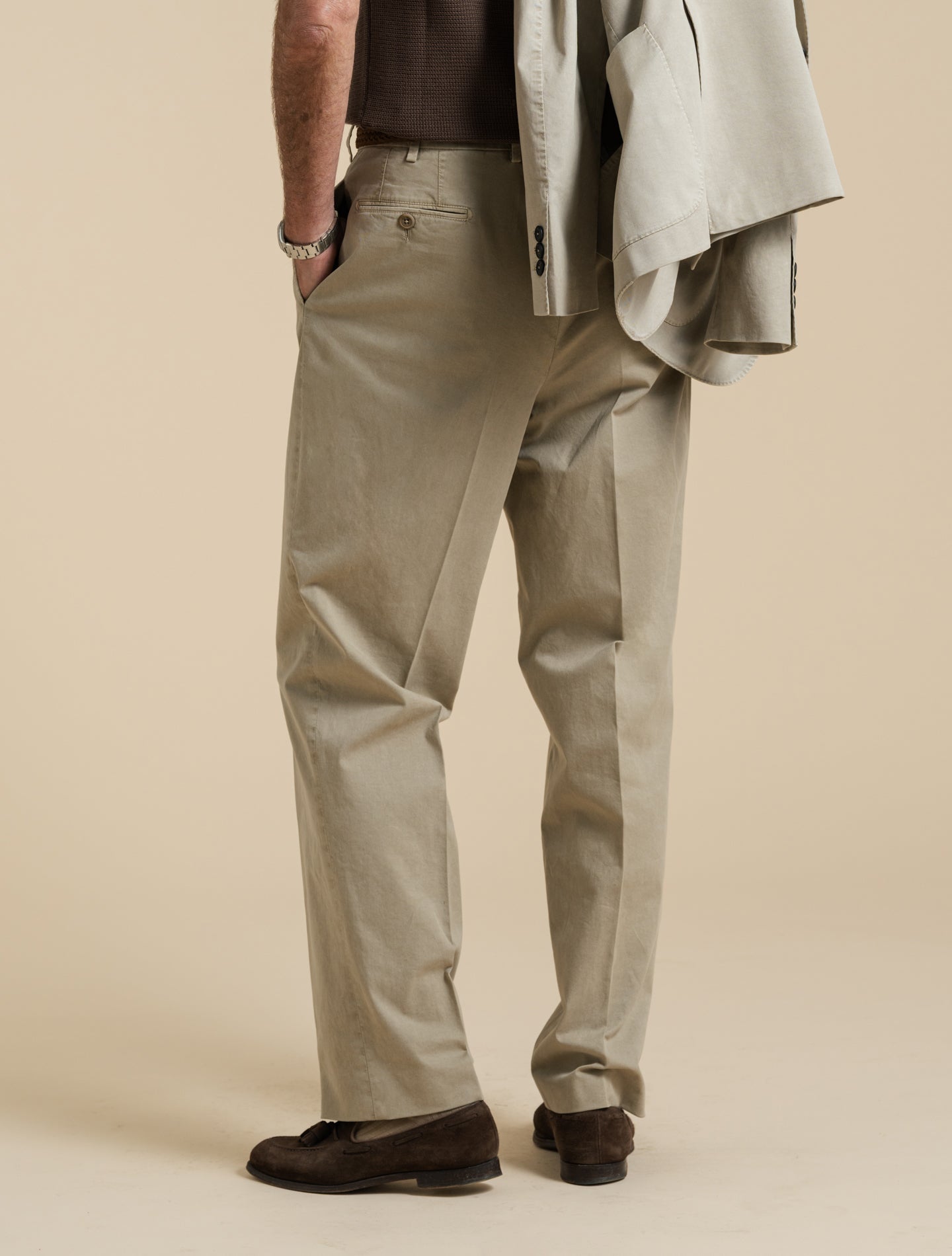 High Rise Cotton Trousers Beige Gigi Trousers 48