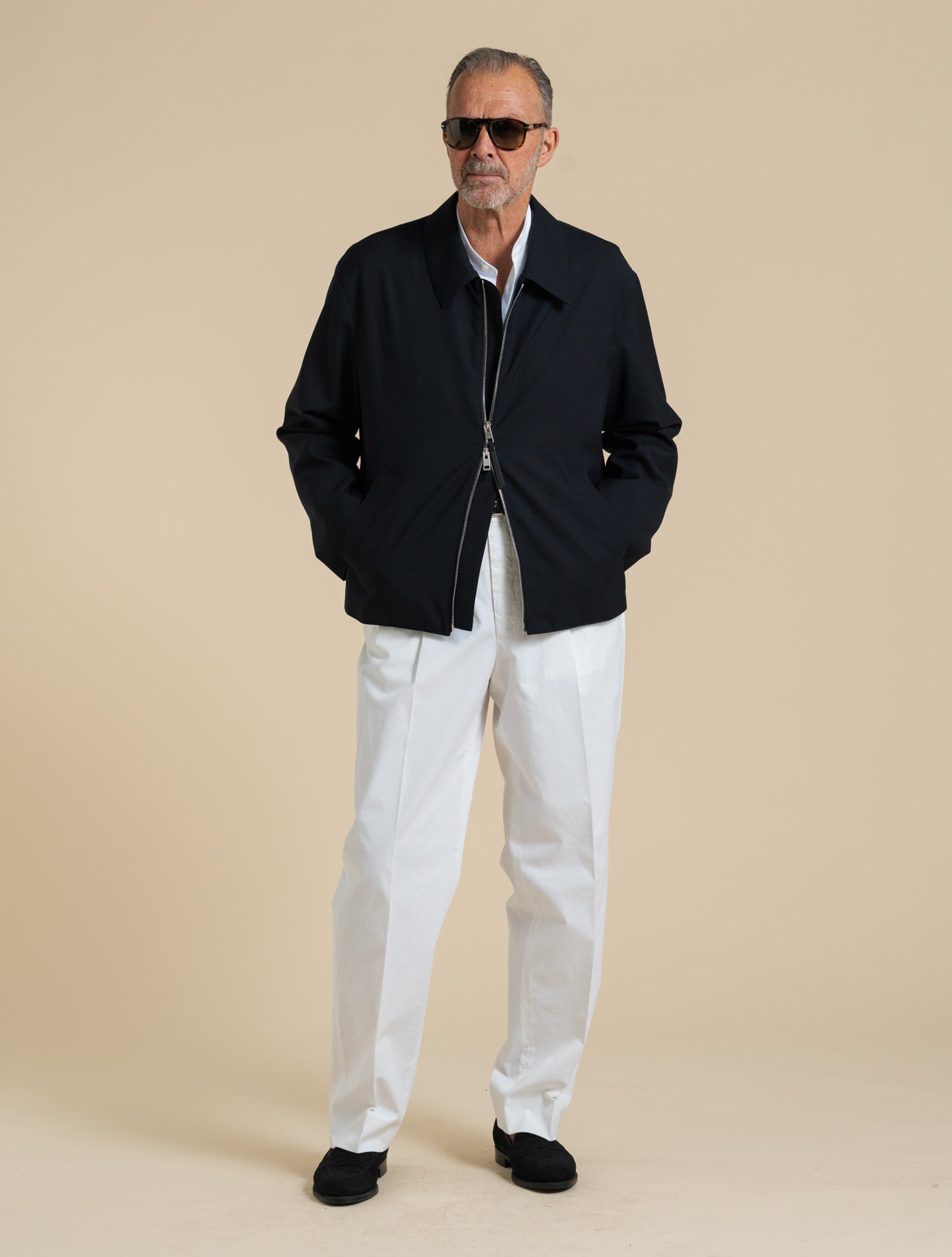 High Rise Cotton Trousers White Gigi Trousers 48