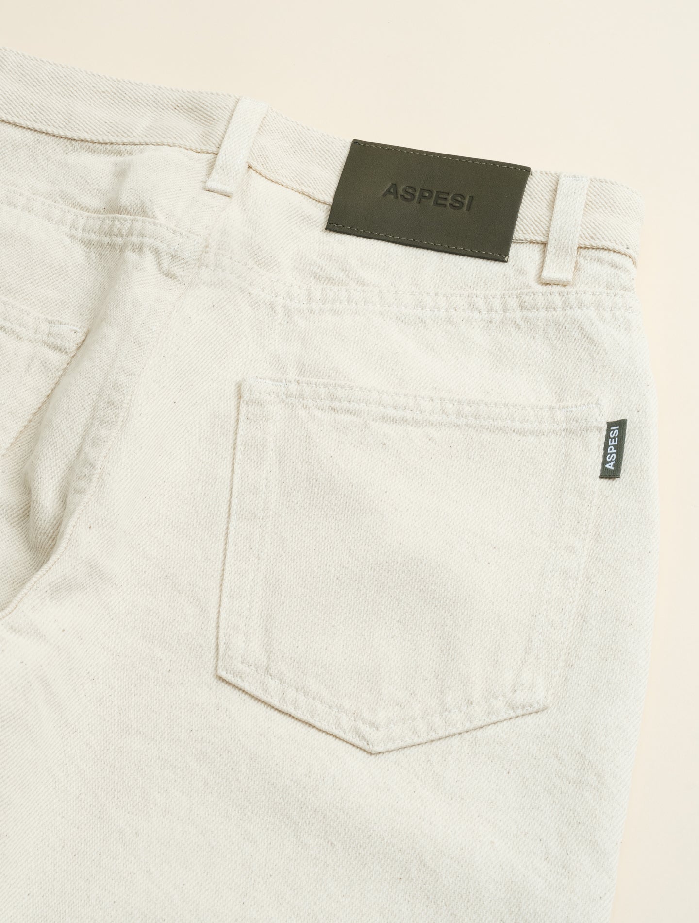 High Waisted Straight Leg Jeans Ecru Aspesi Jeans 25