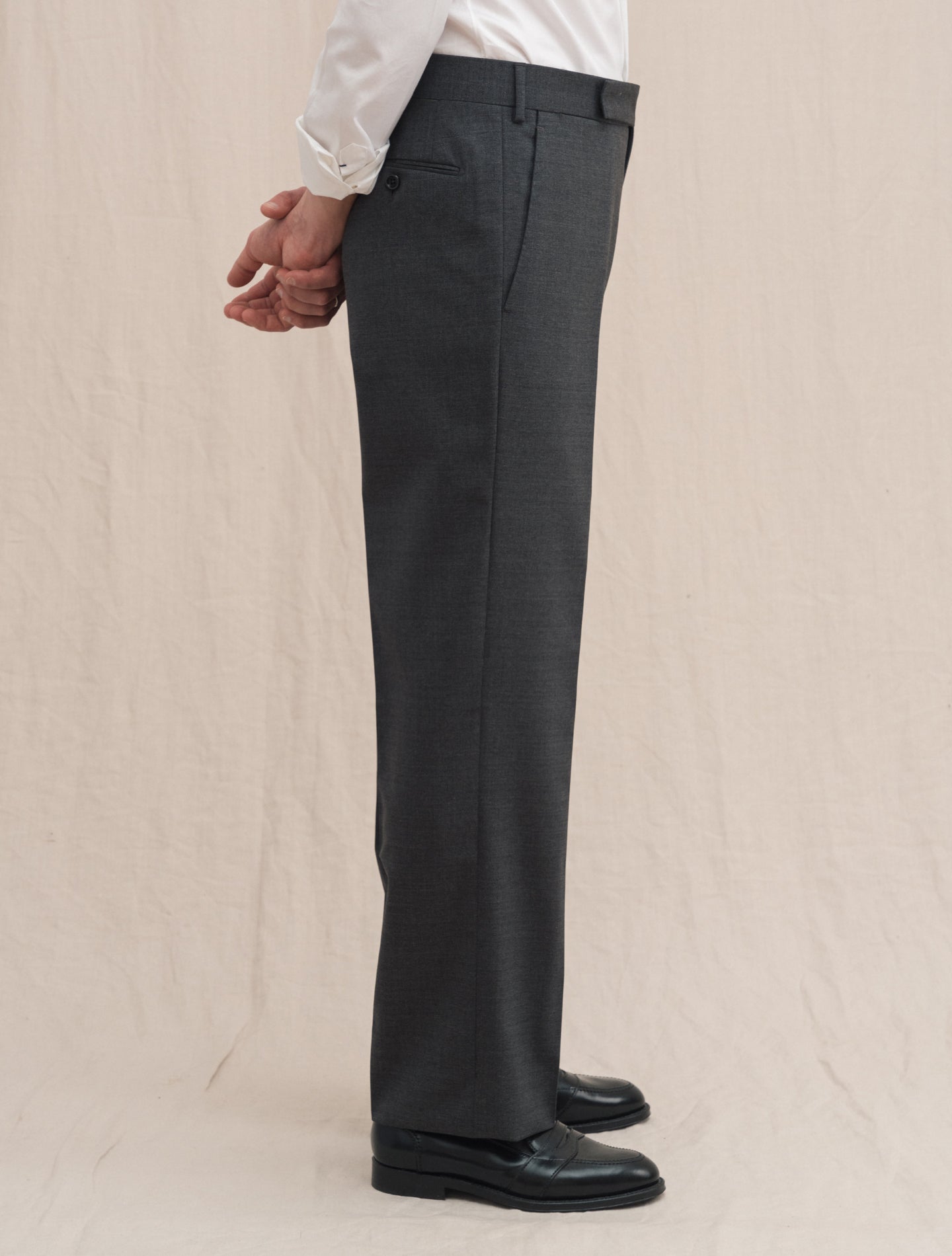 High Waisted Wool Trousers Grey Lardini Trousers 48